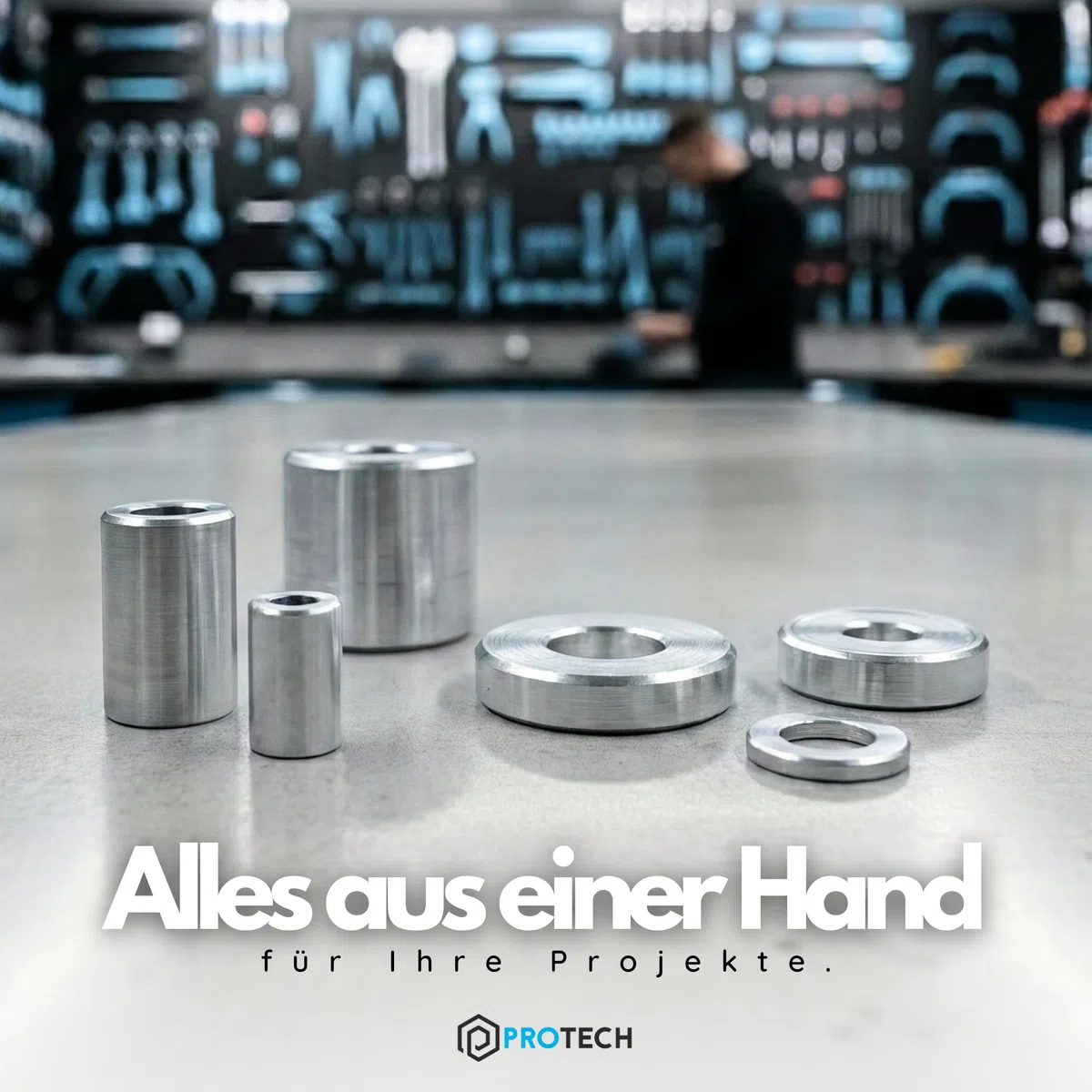 PROTECH 200 Stück Alu Distanzhülsen M10 aus Aluminium 15x10.5x8 Alu Hülsen Abstandshülse Abstandhalter Rohrbuchse Rund Innendurchmesser 10.5mm Länge 8mm