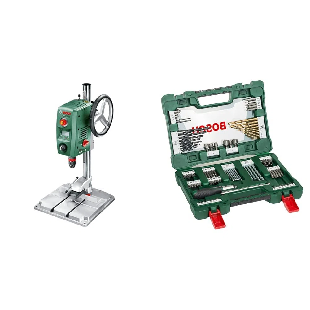 Bosch Standbohrmaschine PBD 40 (710 Watt, im Karton) + Bosch 91tlg. Bohrer- und Bit Set V-Line Box (Holz, Stein und Metall, Zubehör für Bohr- und Schraubwerkzeuge)