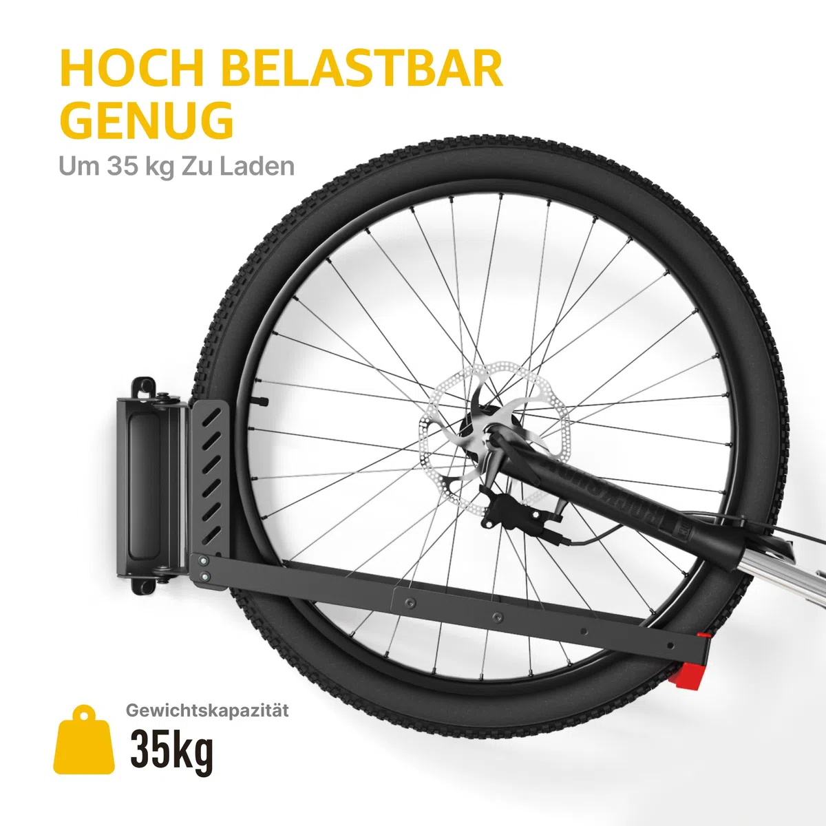 monTEK Schwenkbare Fahrrad Wandhalterung, Fahrradhalterung Wand ohne schweres Heben, platzsparender Fahrradständer für die Garage, einfaches Einhängen und Aushängen, kann bis zu 35 kg halten