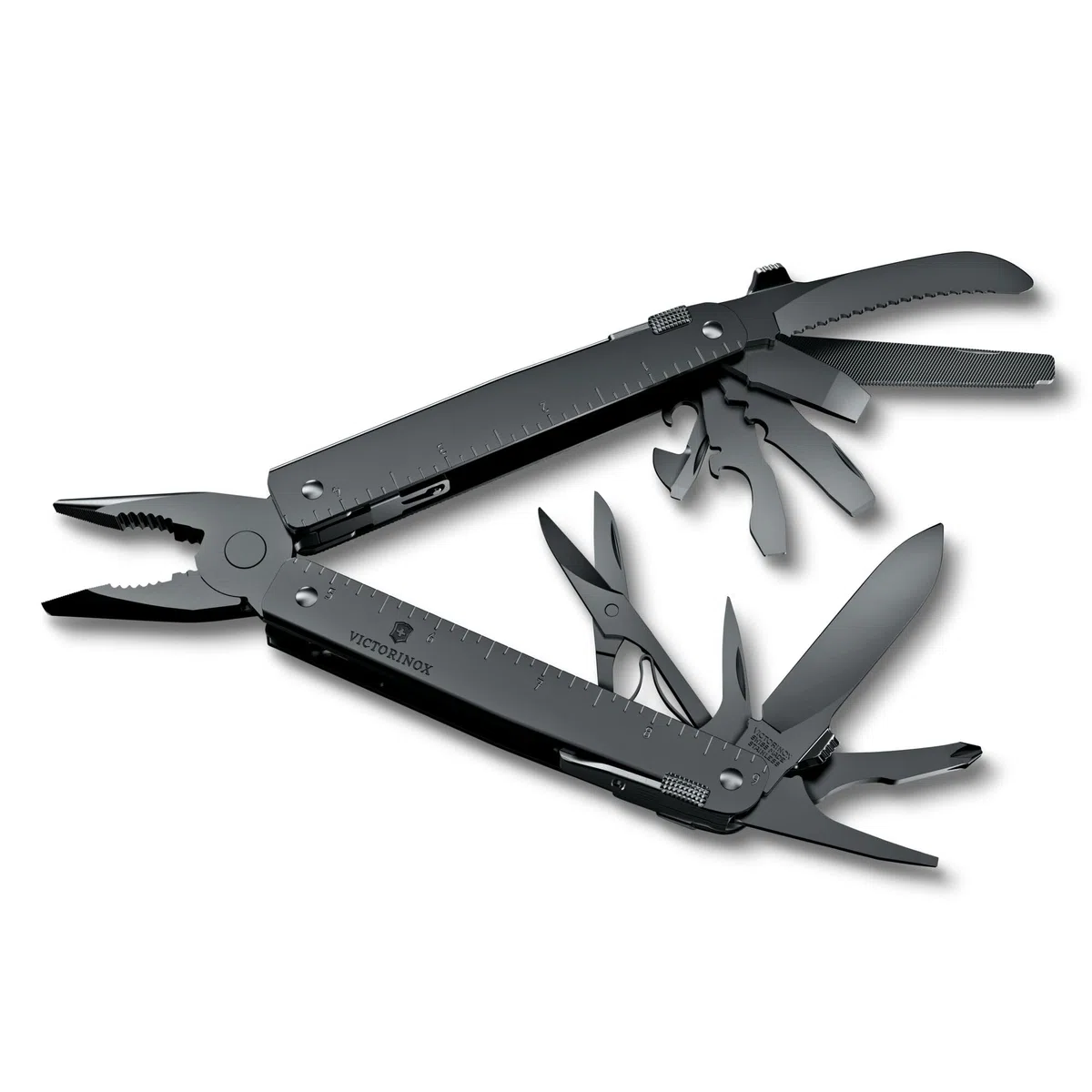 Victorinox Schweizer Taschenmesser Swiss Tool Spirit MXBS, 26 Funktionen, Multitool Inkl. Zange, Schraubendreher, Dosenöffner, Nylon-Gürteltasche, Schwarz