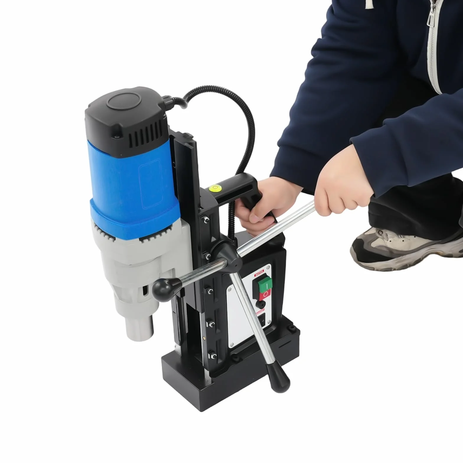 1680W Industrielle Magnetbohrmaschine Professionelles Magnetbohrgerät Komplettset mit Zubehör und Ersatzsicherungen für maximale Arbeitssicherheit auf Baustellen