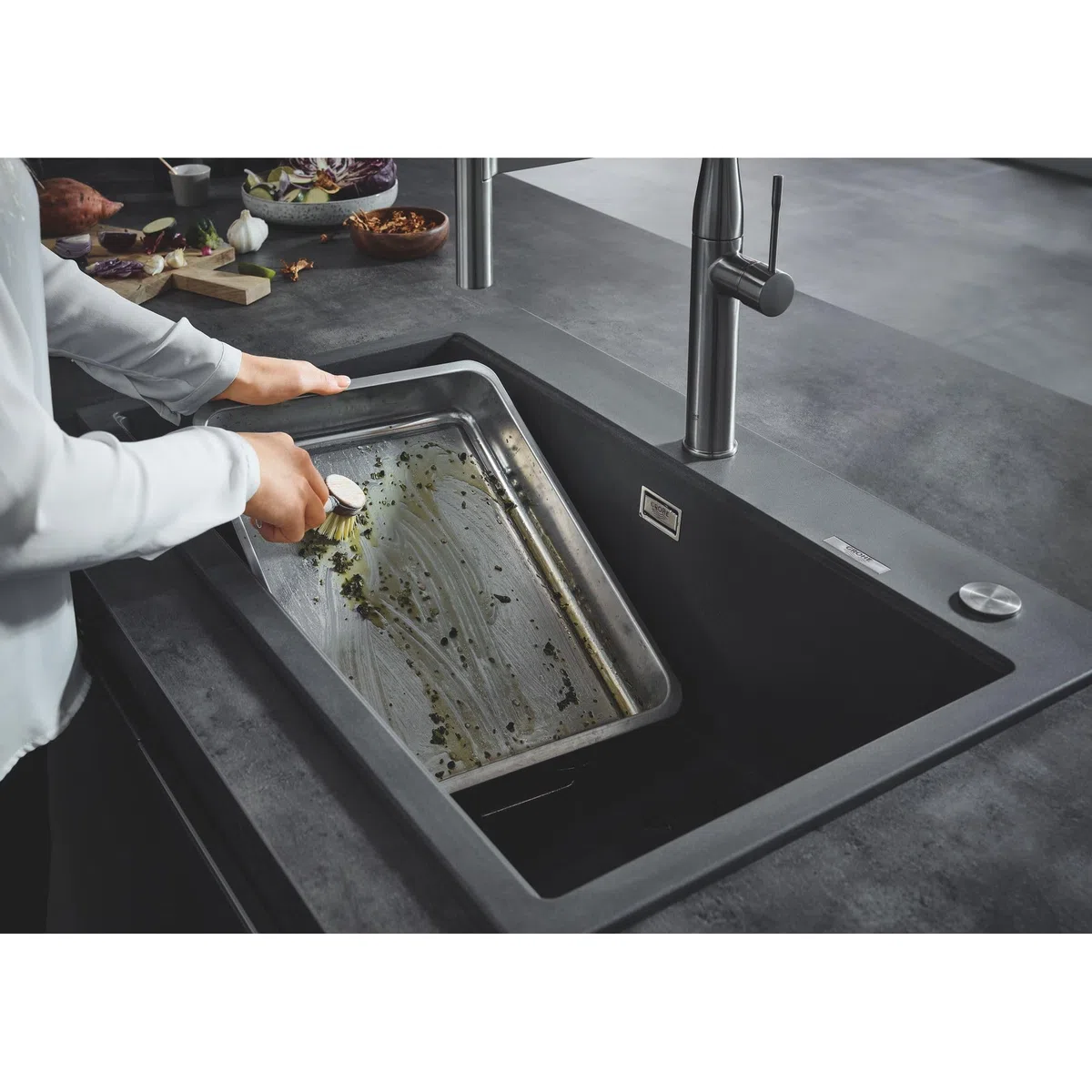 Grohe K700 Kompositspüle granit schwarz 31652AP0 78 x 51 cm