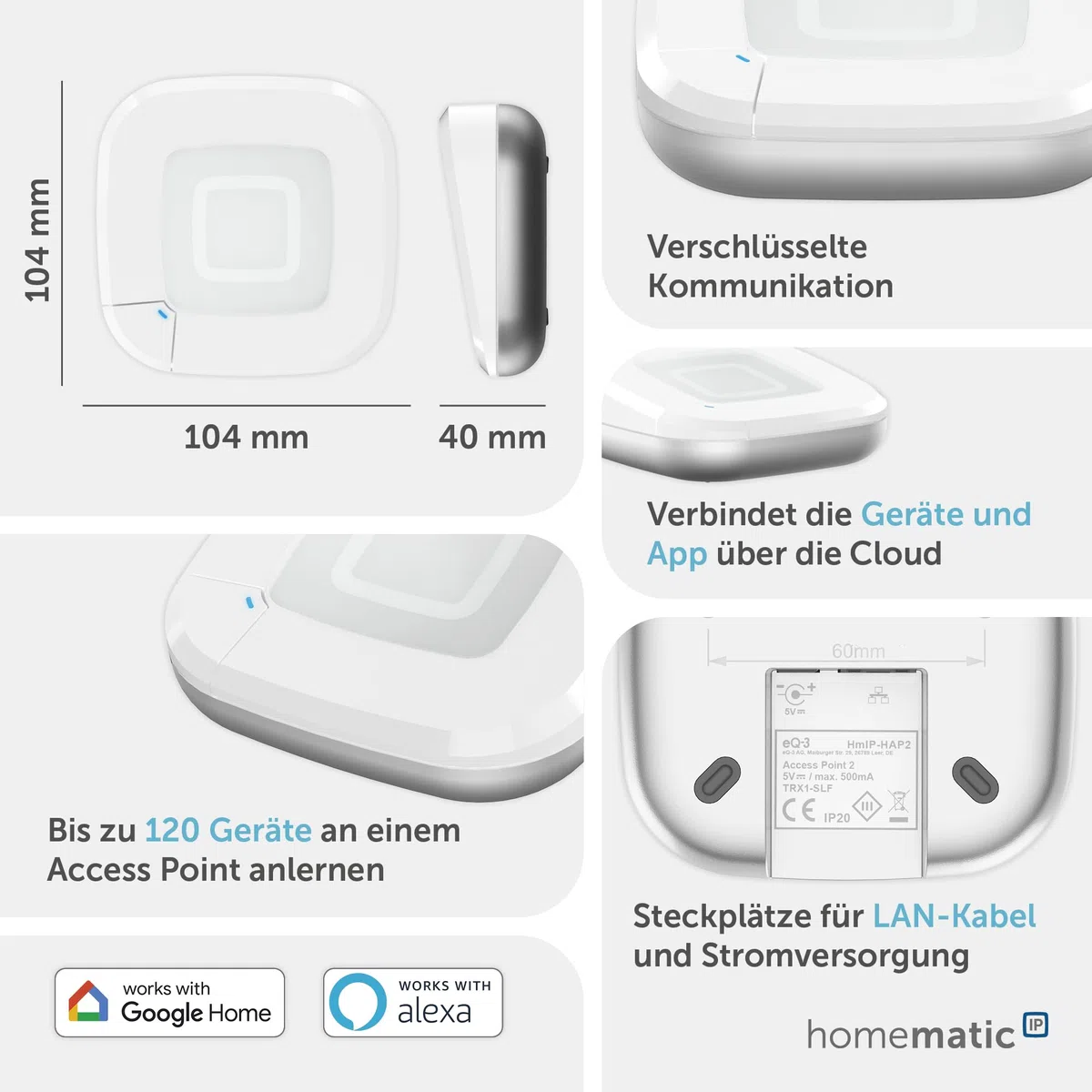 Homematic IP Access Point 2 Smart Home Gateway mit App und Sprachsteuerung Amazon Alexa