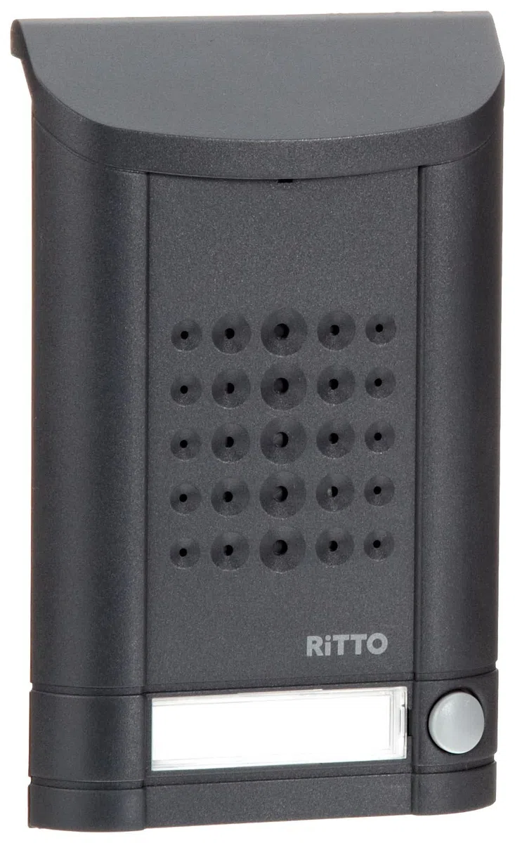 Schneider Electric Ritto Türstation, Minivox, Audio für 1-Familienhaus, Ersatzteil, Gegensprechanlage mit Beleuchtung und Klingeltaste, Außeneinheit, anthrazit, Artikelnummer 1271941