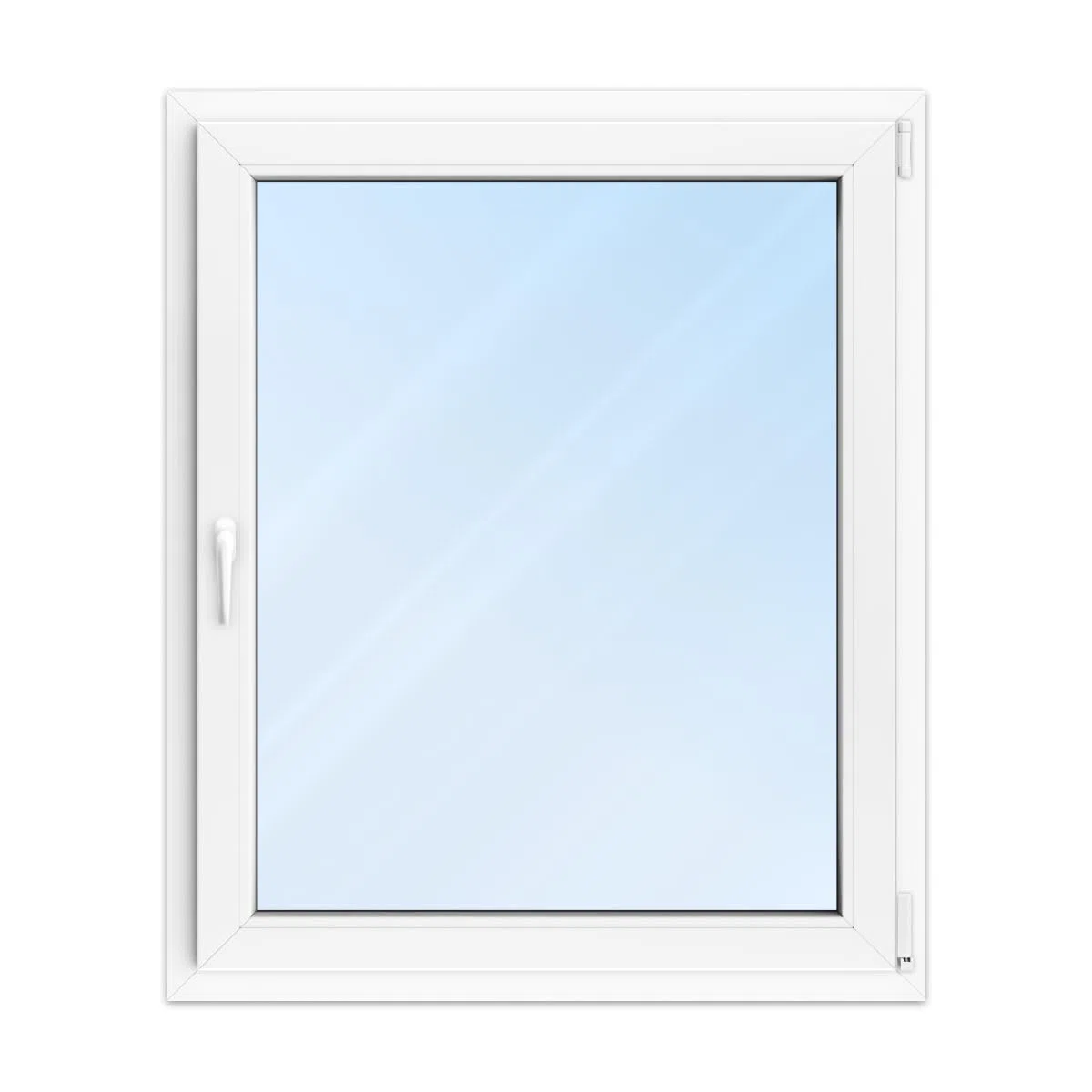 FENSTERVERSAND - Kunststofffenster 100x120 Weiß - zu öffnendes Fenster Kunststoff mit Griff, Dreh- & Kippfenster, 2-fach Verglasung, Klarglas - DIN rechts - BxH: 1000x1200 mm, 70 mm Profil