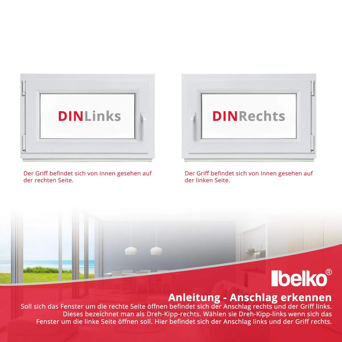 Kellerfenster - Kunststoff - Fenster - weiß - BxH: 100 x 70 cm - DIN links - 2-fach-Verglasung - Lagerware