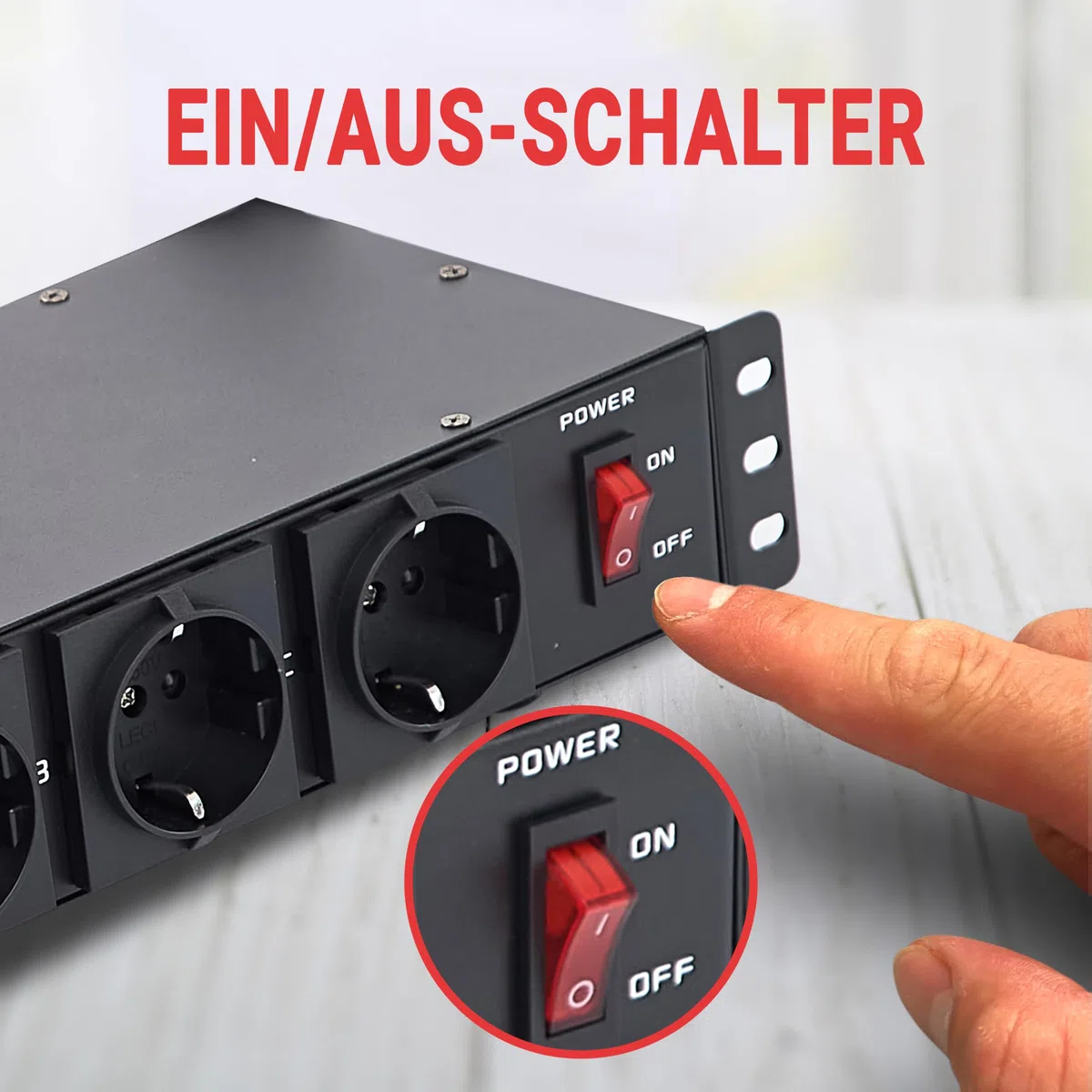 Pyle Steckdosenleiste, 15 Fach- Mehrfachsteckdose, 1U 19 Zoll Rack-Montage in Netzwerkschrank, USB Anschluss, 3,5m Kabel, Schaltbarer Verteilerleiste für Studio, Bühne, Werkstatt