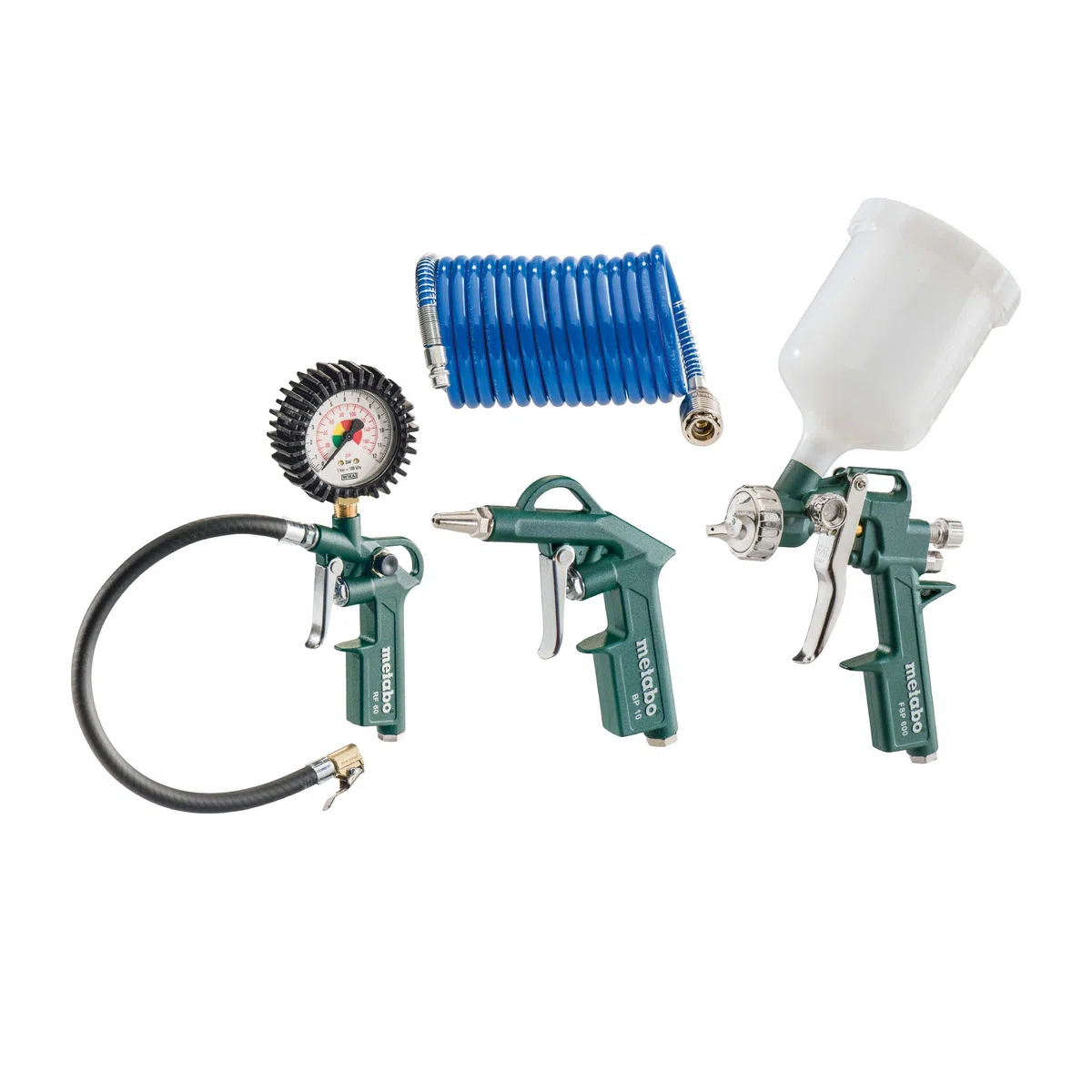 Metabo Druckluft-Werkzeugset LPZ 4 Set – 601585000 – Mit mit Adapter und Ballhohlnadel