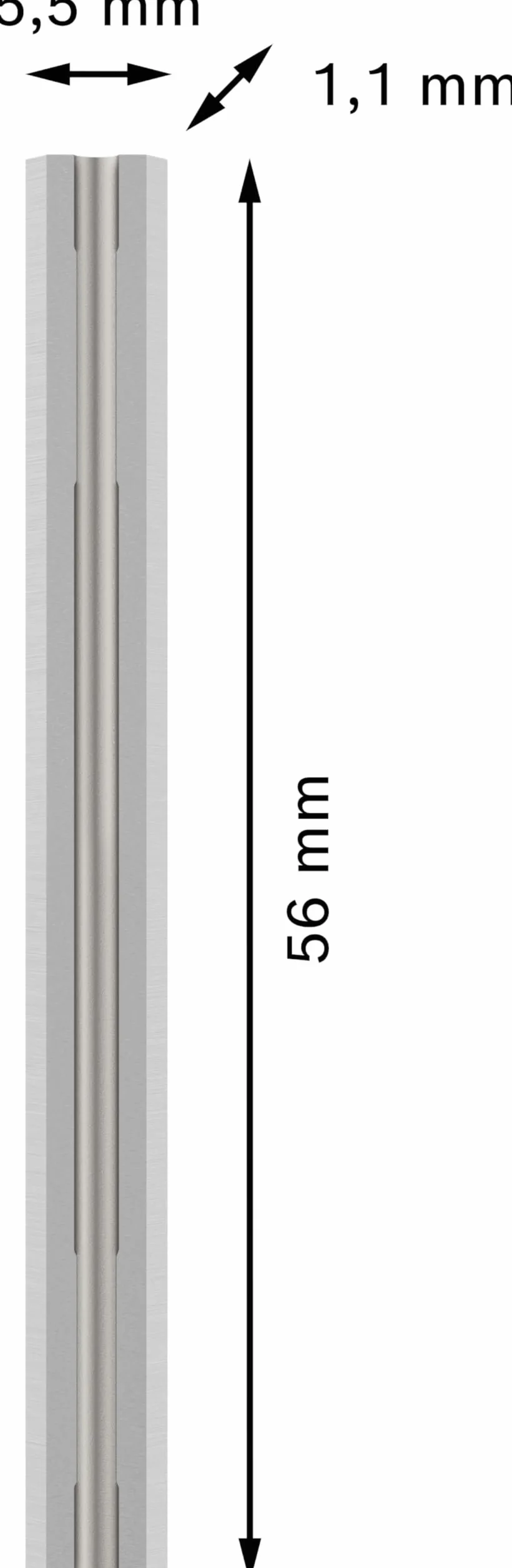 Bosch 10x PRO Hobelmesser (für Kunststoffbeschichtete Platten, Hartholz, 56 x 5,5 x 1,1 mm, Professional Zubehör Hobel, Akku-Hobel)