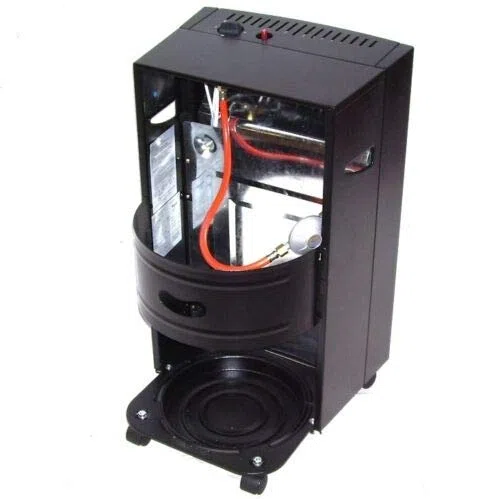D&L Gasheizer Blue Flame 4200W Gasofen 4,2kw Zeltheizung AWZ - Piezozündknopf, Regeldrehknopf (Min./Max.), inkl. Gasschlauch, Gasregler, Flaschenhalterung (bis 11 kg), Rollen, Thermische Sicherung