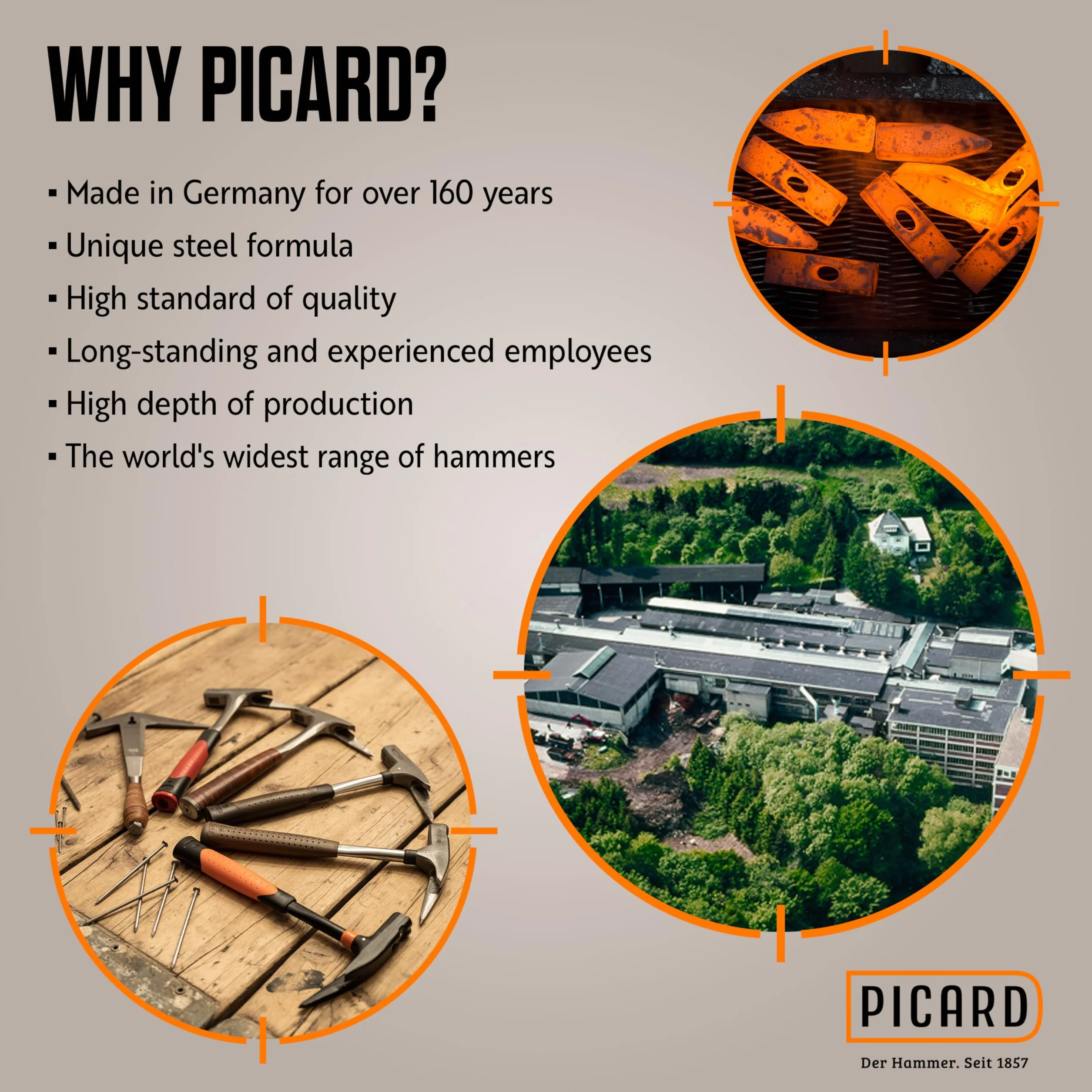 PICARD Kreuzschweifhammer 175 1/2 ES 250g | Profi-Qualität | Gehärteter Spezialstahl | Eschenstiel | Fein Poliert | Für Dachdecker und Dachklempner | Robust und Präzise | Made in Germany seit 1857