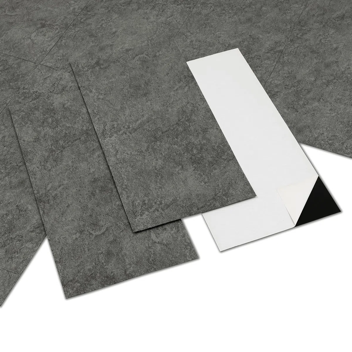 PVC Bodenbelag - Vinylboden Selbstklebend, Extra Abriebfest, Wasserdicht Grau Marmor-Effekt für Küche, Badezimmer, Schlafzimmer 30x15cm 40 Stück