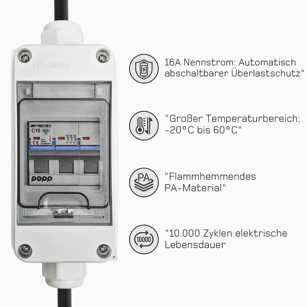 CEE Adapter 32A Stecker auf 16A Kupplung 3-phasig 400V 5-polig Starkstrom IP44