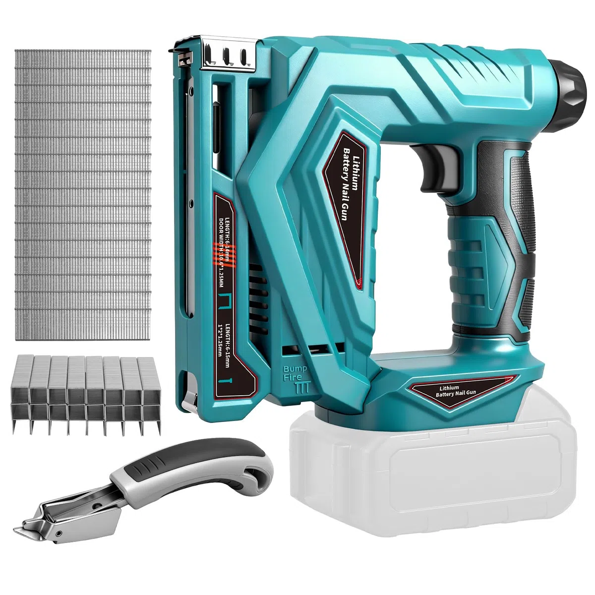 Roadtime Akku-Nagler für Makita 18V Akkus(ohne Akku),18GA Tacker und Nagelpistole Typ140, Bürstenlose Klammerpistole max.150 Schuss/Min,mit 1000 Nägel und 1000 Klammern,für DIY, Möbeln,Tischlerei