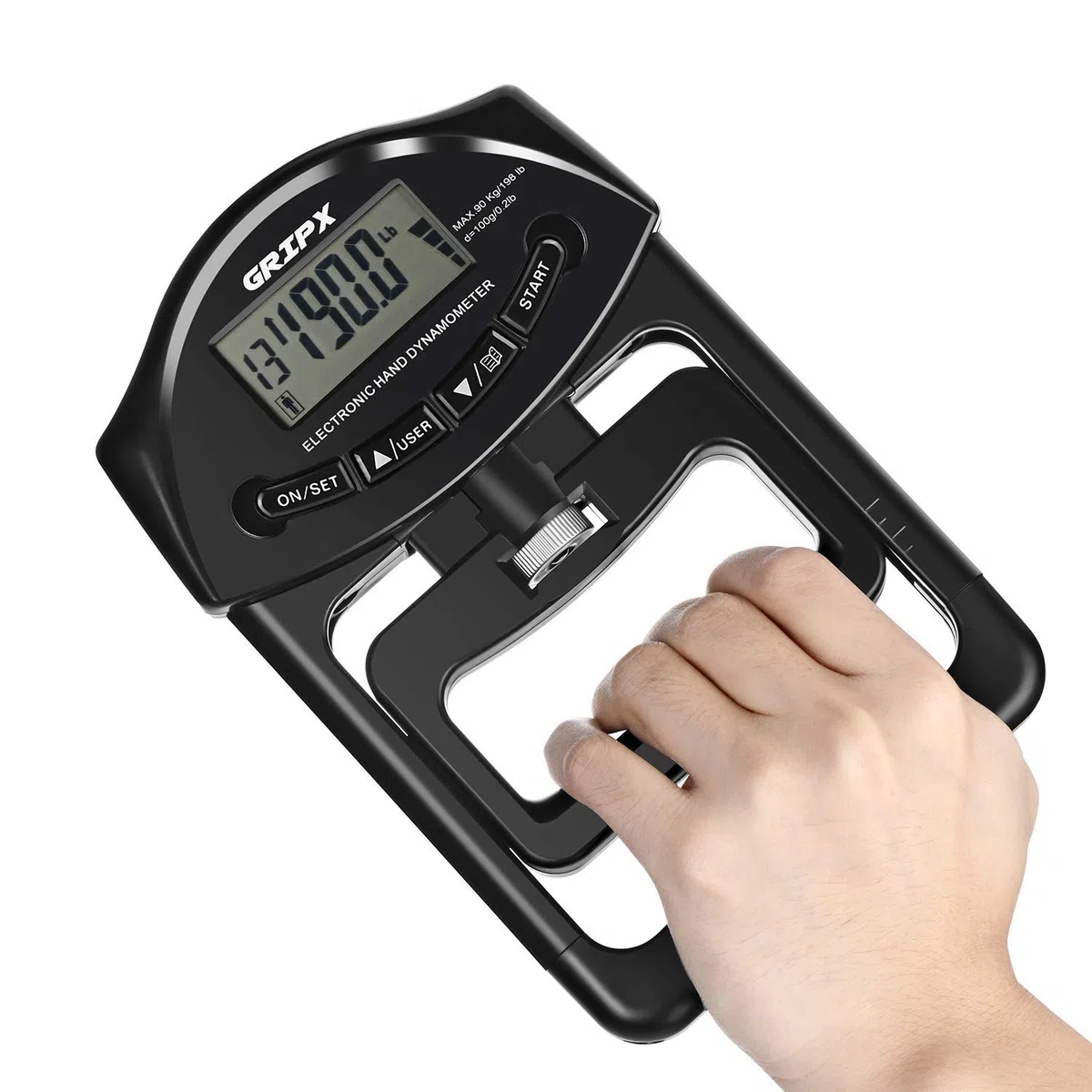 Digitaler Handdynamometer Griffstärke-Messgerät Automatische Erfassung der elektronischen Griffkraft 198 lbs / 90 kg