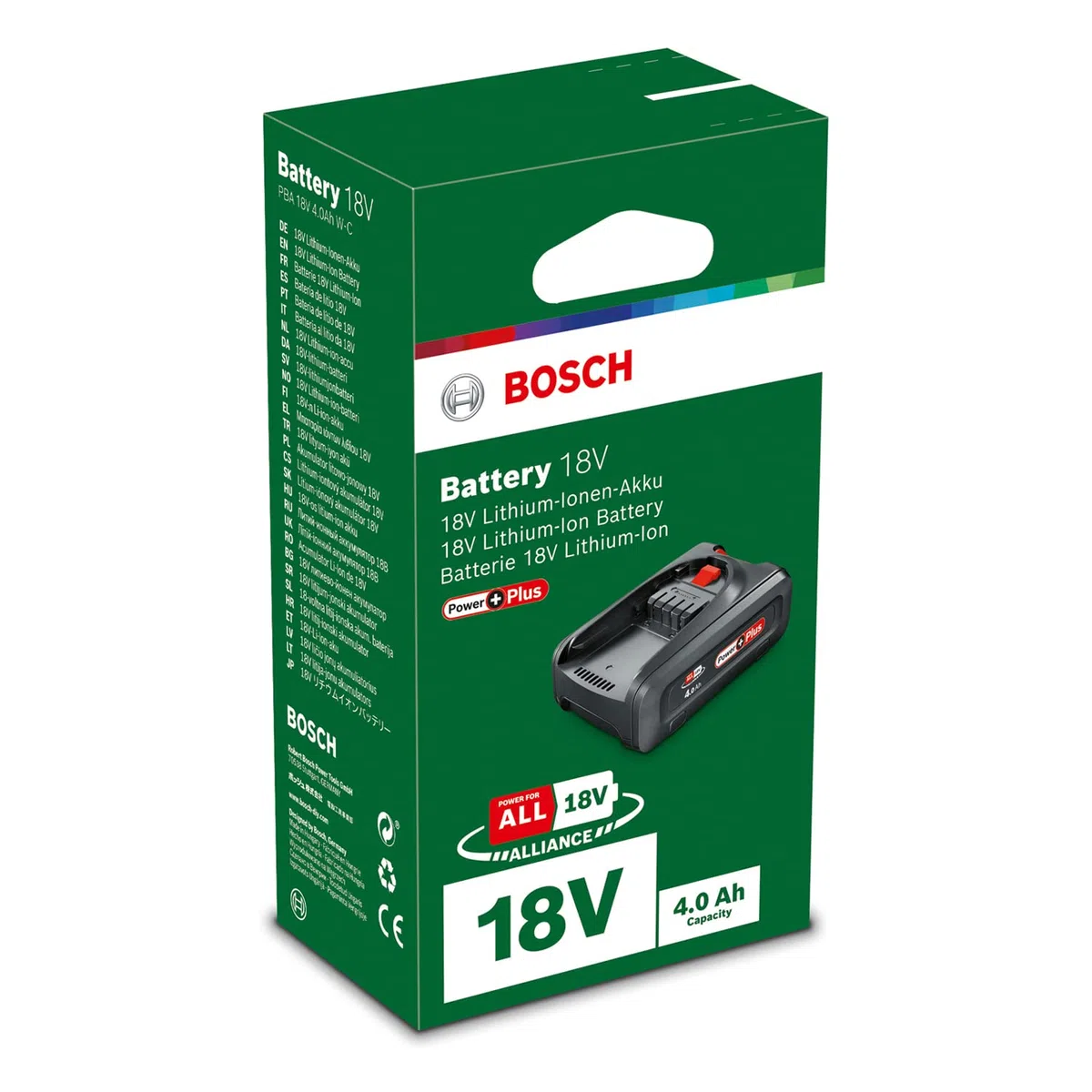 Bosch Akku 18V 4.0 Ah PowerPlus (1 Akku 18V 4.0 Ah, 18 Volt System, im Karton)