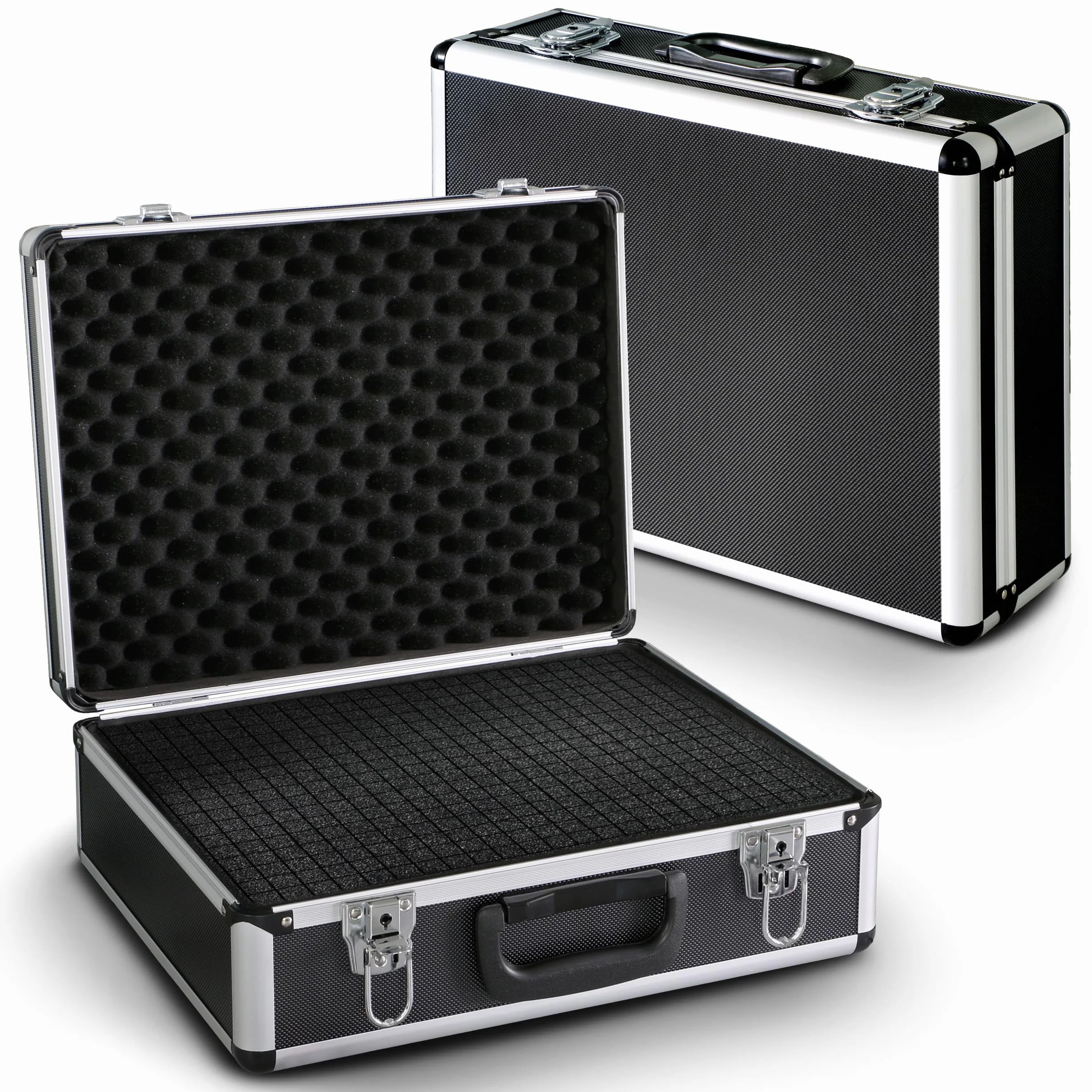 PeakTech P 7305 Universalkoffer – abschließbarer Universal-Transportkoffer mit Würfelschaumstoff – tragbarer Fotokoffer – robuster Koffer mit Schutz vor Regen und Staub – Groß (405 x 330 x 150 mm)