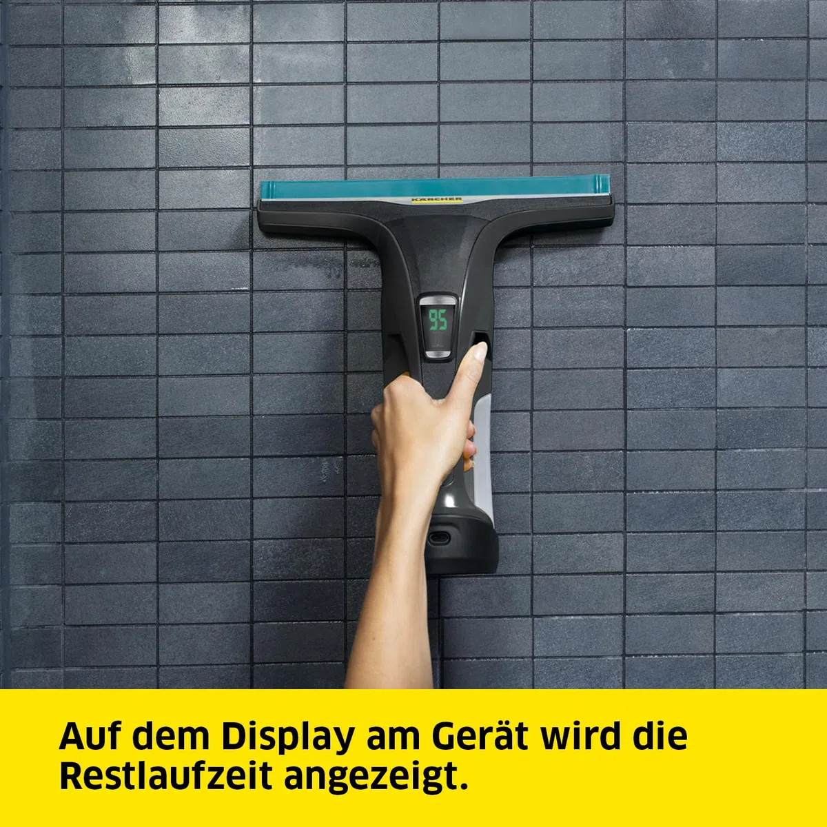 KÄRCHER Akku-Fenstersauger WV 6 Plus Multi Black Edition, 100 min Akkulaufzeit, Sprühflasche, Mikrofaserbezug