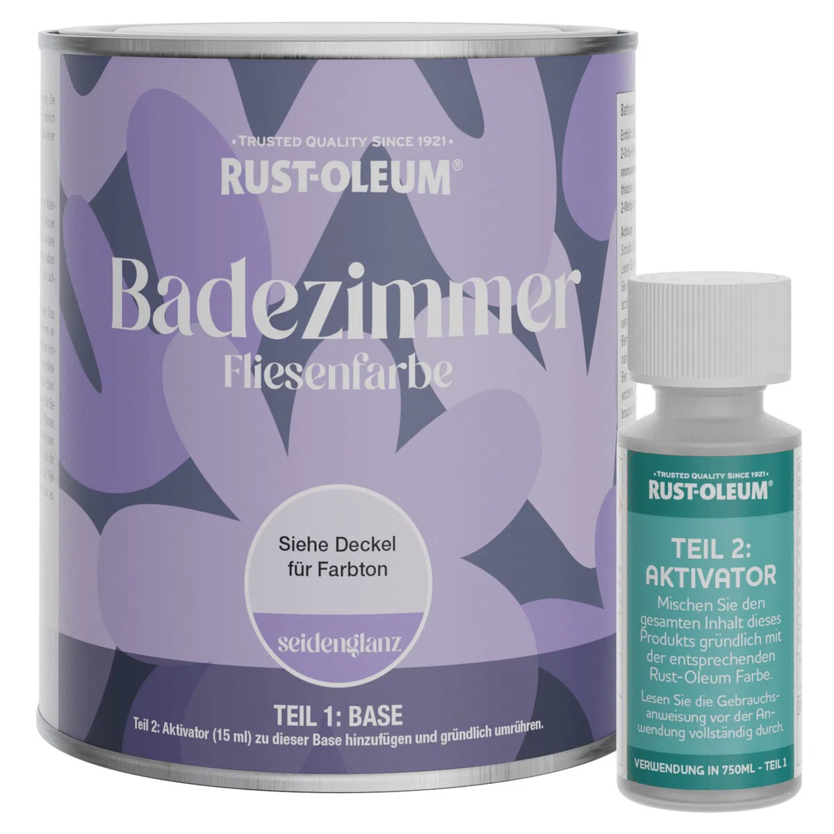 Rust-Oleum wasserfeste blau Fliesenfarbe für Badezimmer in Seidenglanz Finish - Azurblau 750ML