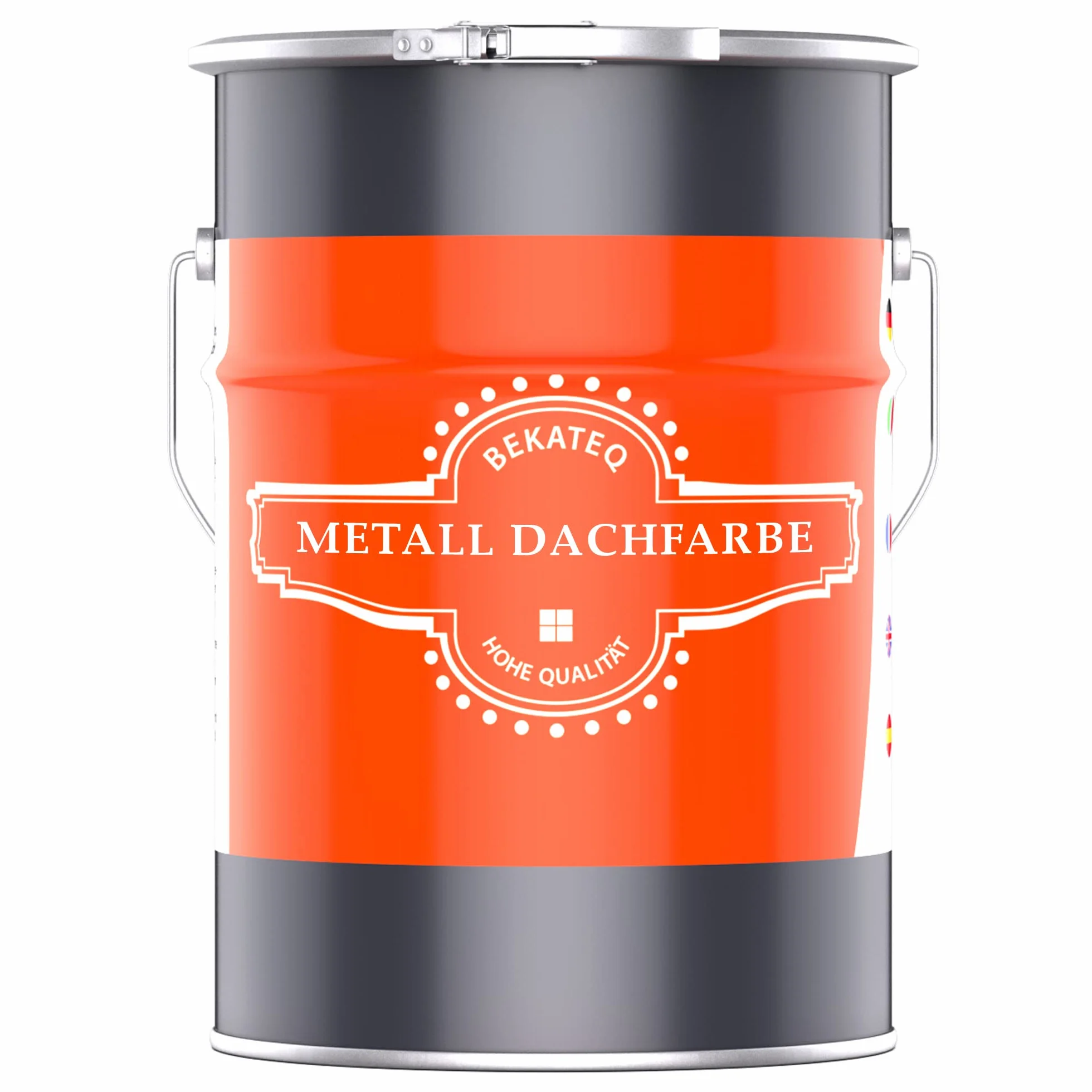 BEKATEQ Dachfarbe 3 in 1 Anthrazitgrau 2,5L in seidenglänzend, für Metalldach, Blechdach, Eternit - Blechdachfarbe & Sockelfarbe, Metallschutzlack, Dachbeschichtung LS-580