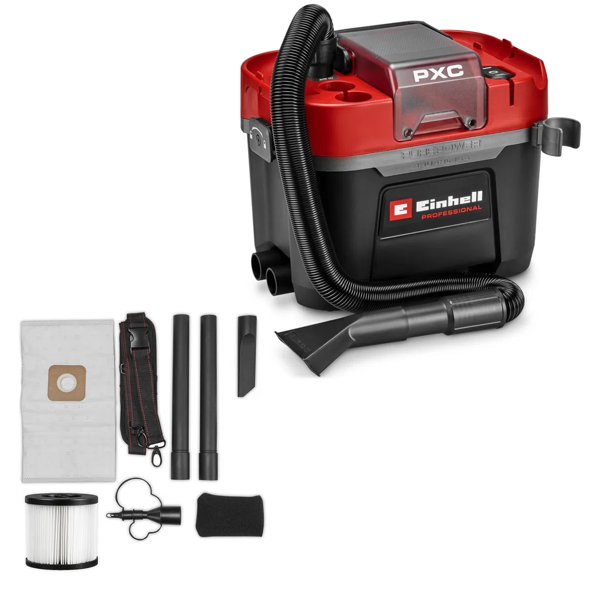 Einhell Professional Akku-Nass-Trockensauger TP-VC 18/10 Li BL L-Solo Power X-Change 18 V Brushless 10 L