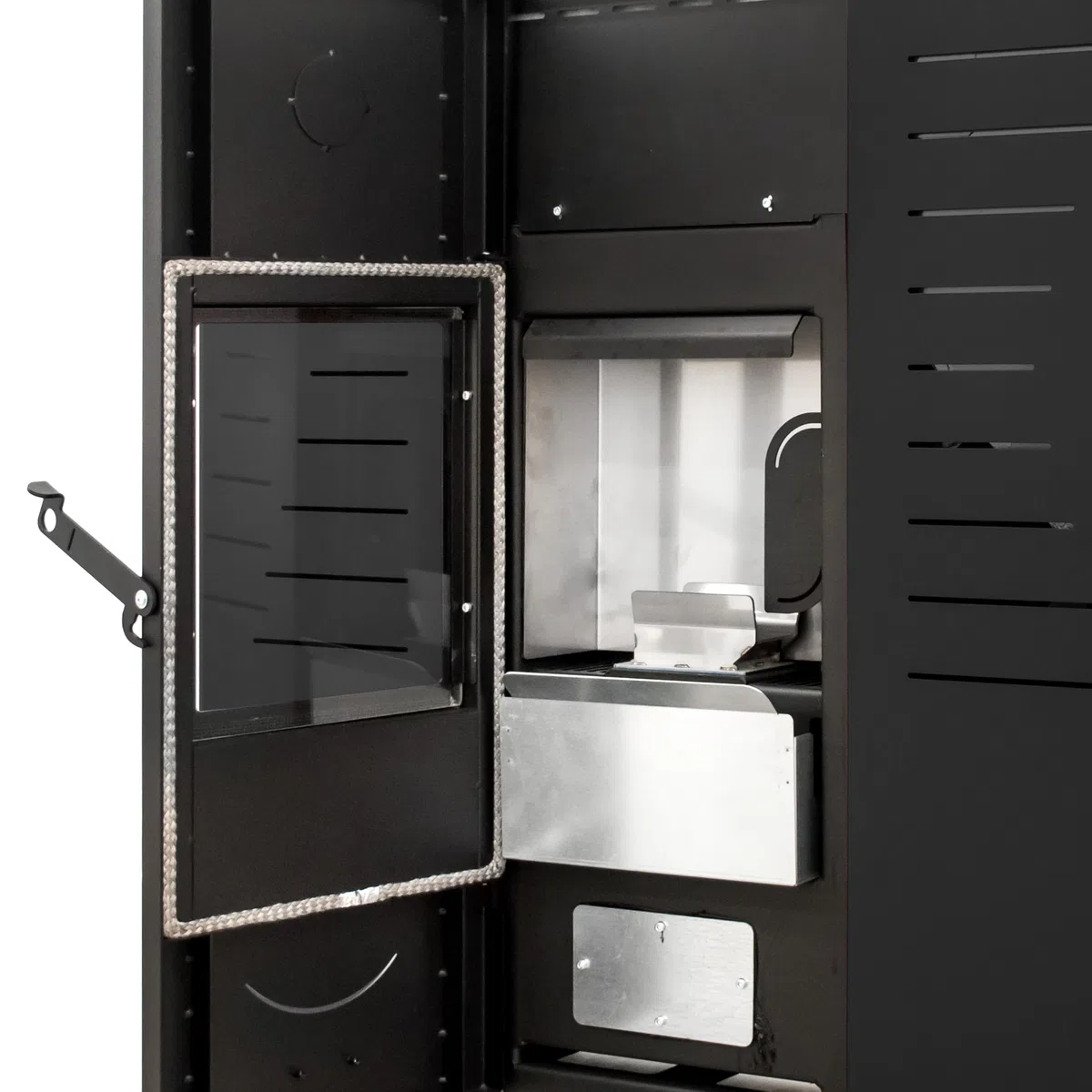 STUFE A PELLET ITALIA Italia 20 KW 5 Sterne WiFi | Hydro-Pelletöfen für Heizsystem Zertifizierte Effizienz 89% Heizt 130m² Autonomie 16 Std WiFi-Steuerung Programmierbar 5 Kräfte 24M Garantie Schwarz
