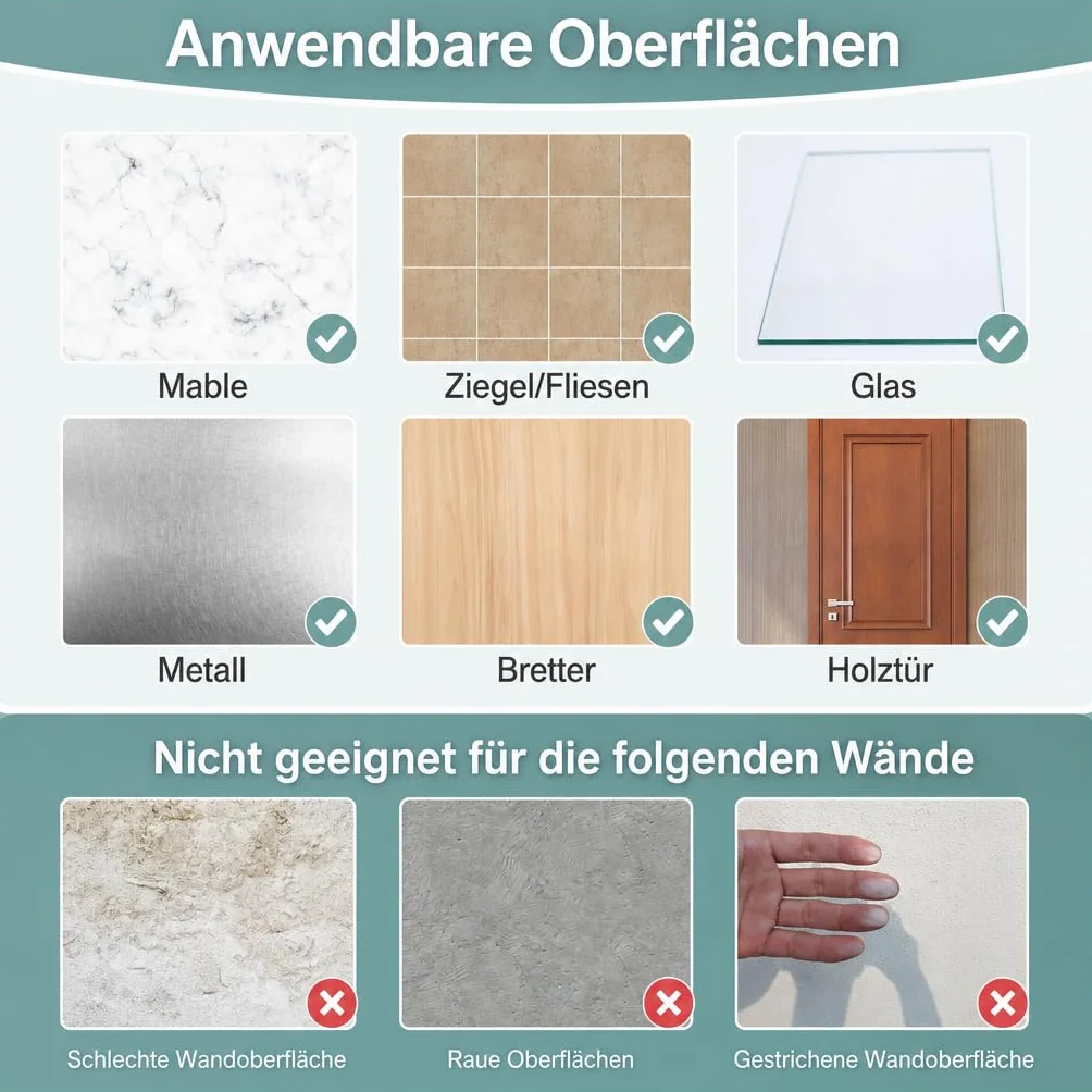 Charfia 8 Stück 15kg Selbstklebend Haken Extra Stark Transparent Wandhaken für Küche Bad