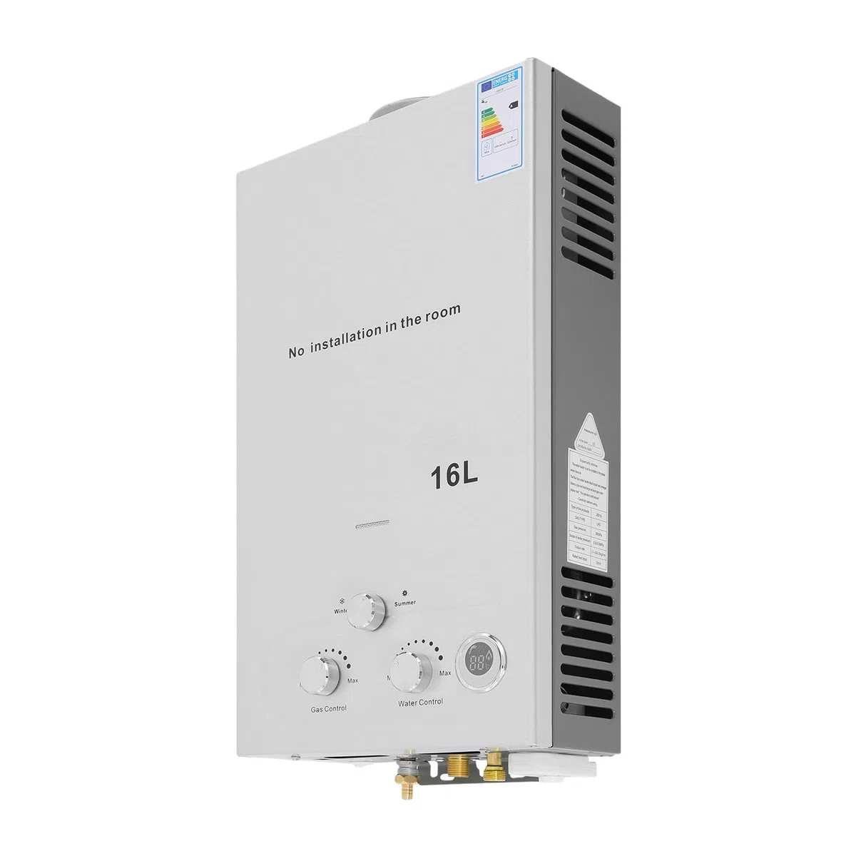 16L Gas Durchlauferhitzer mit Duschkopf 32KW LPG Warmwasserbereiter Super Niedrigem 0,15 bar Startwasserdruck für Zuhause Wohnmobile Kabinen