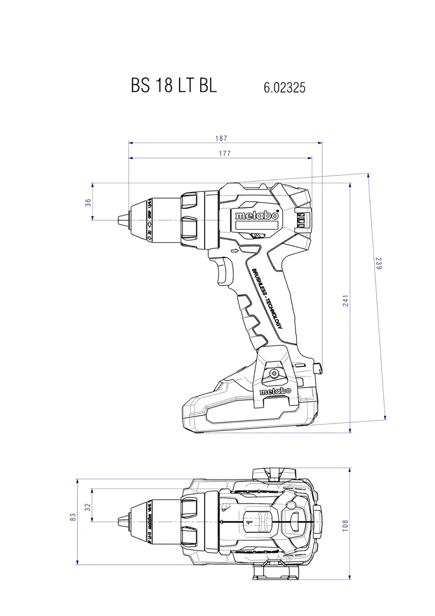 metabo Combo Set 2.9.3 18 V - Akku-Bohrschrauber BS 18 LT BL & Schlagschrauber SSW 18 LT 300 BL - Inkl. 2 LiPOWER Akkupacks 5.2 Ah, Ladegerät und metaBOX 145 L - Brushless Power für Profis