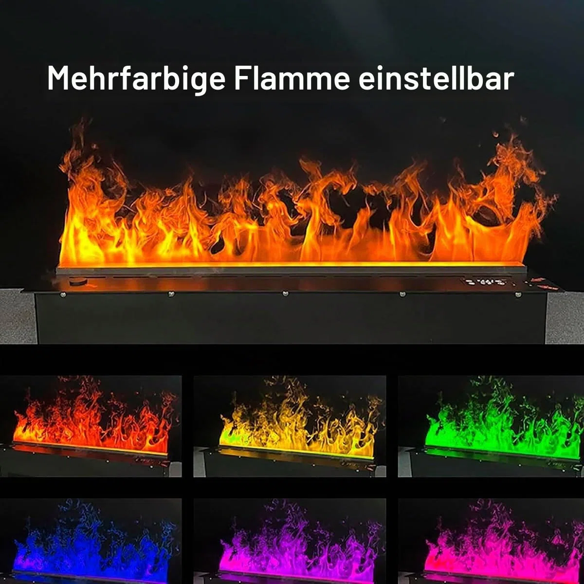 Dekorativer Elektrokamin mit Einsatz, Luftbefeuchter mit 3D Zerstäuber-Wasserdampf mit 3mm ultradünnem oberen Panel (70cm)