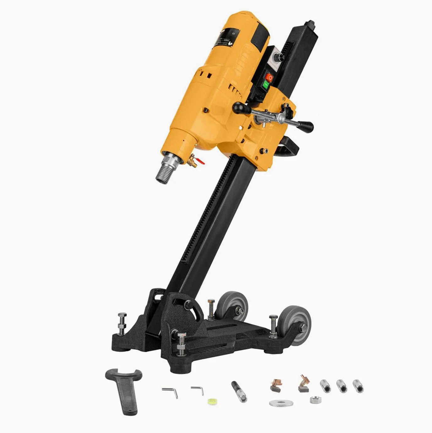 Kernbohrgerät 3950 W an neigbarem Kernbohrständer mit Transportrollen - Diamant Kernbohrmaschine 580 U/min – 230 V mit PRCD-Schutzschalter