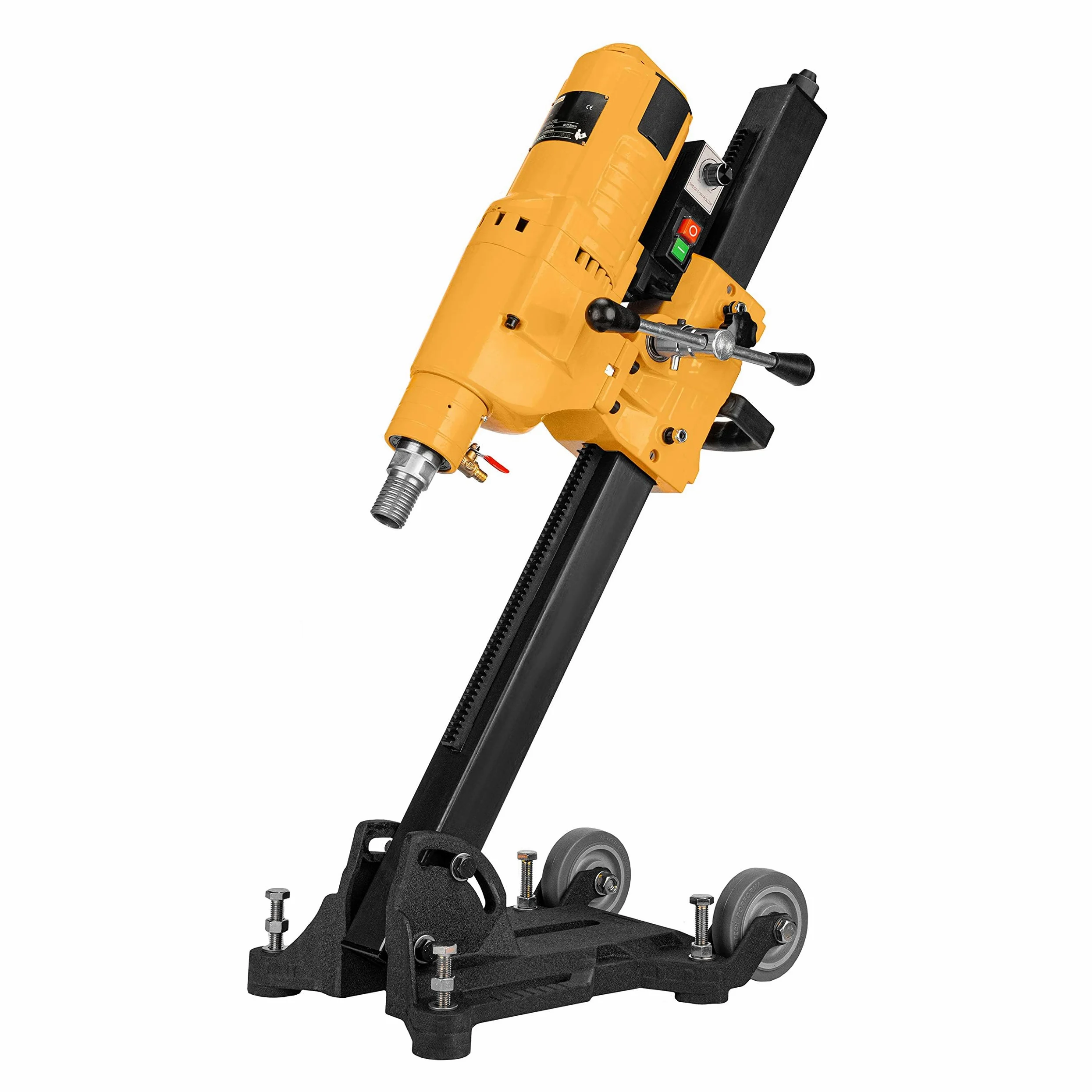 Kernbohrgerät 3950 W an neigbarem Kernbohrständer mit Transportrollen - Diamant Kernbohrmaschine 580 U/min – 230 V mit PRCD-Schutzschalter