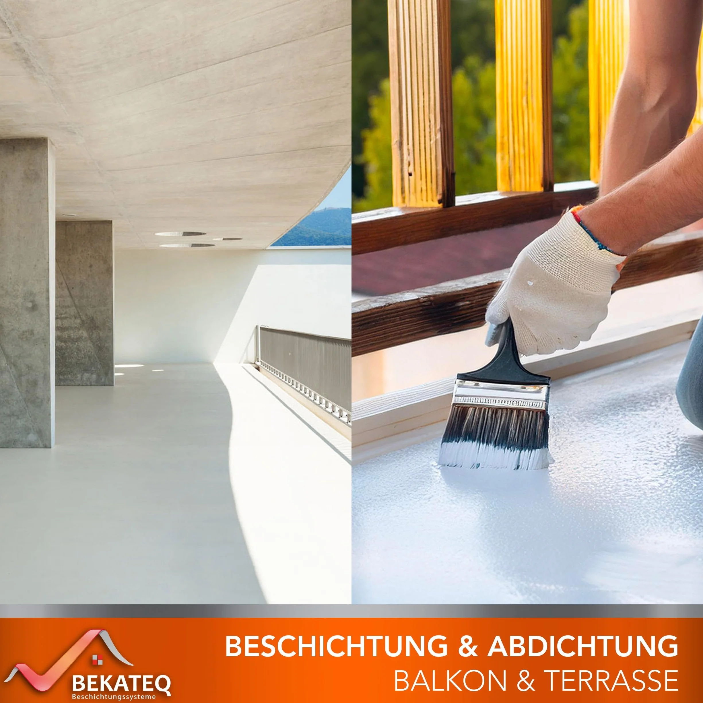 BEKATEQ 2K Epoxidharz in Lichtgrau 1kg für Balkon & Terrasse I Bodenfarbe UV-optimiert, Selbstentlüftend, Geruchsarm - Bodenbeschichtung zur Balkon-Abdichtung, Balkonfarbe wasserdicht BK-300EP