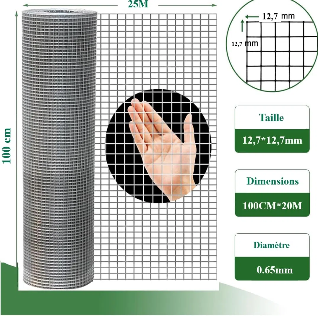 Amagabeli 1,0 X 25 Meter Hasendraht 100cm Volierendraht 12,7 mm Maschenweite Maulwurfgitter Wühlmausgitter Für Hochbeet Zaun Hühnerdraht Maschendrahtzaun Kaninchendraht Drahtgitter Feuerverzinkt