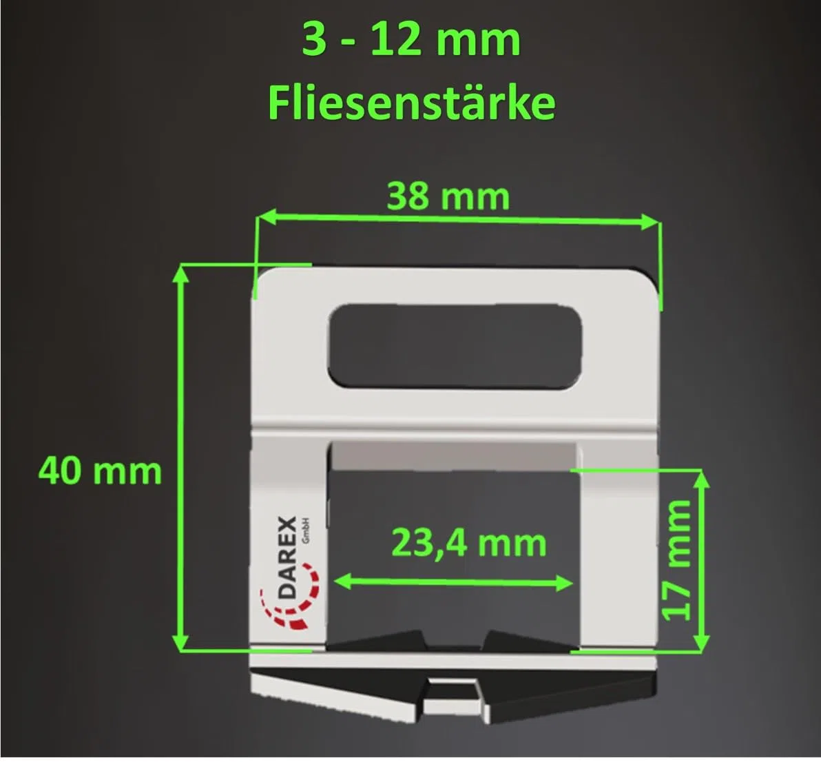 1000 Stk. Zuglaschen Fliesen Abstandhalter Nivelliersystem 1 mm / 1,5 mm / 2 mm / 2,5 mm und 3 mm für Fliesenstärke 3 mm - 12 mm (1,5 mm Fugenbreite)