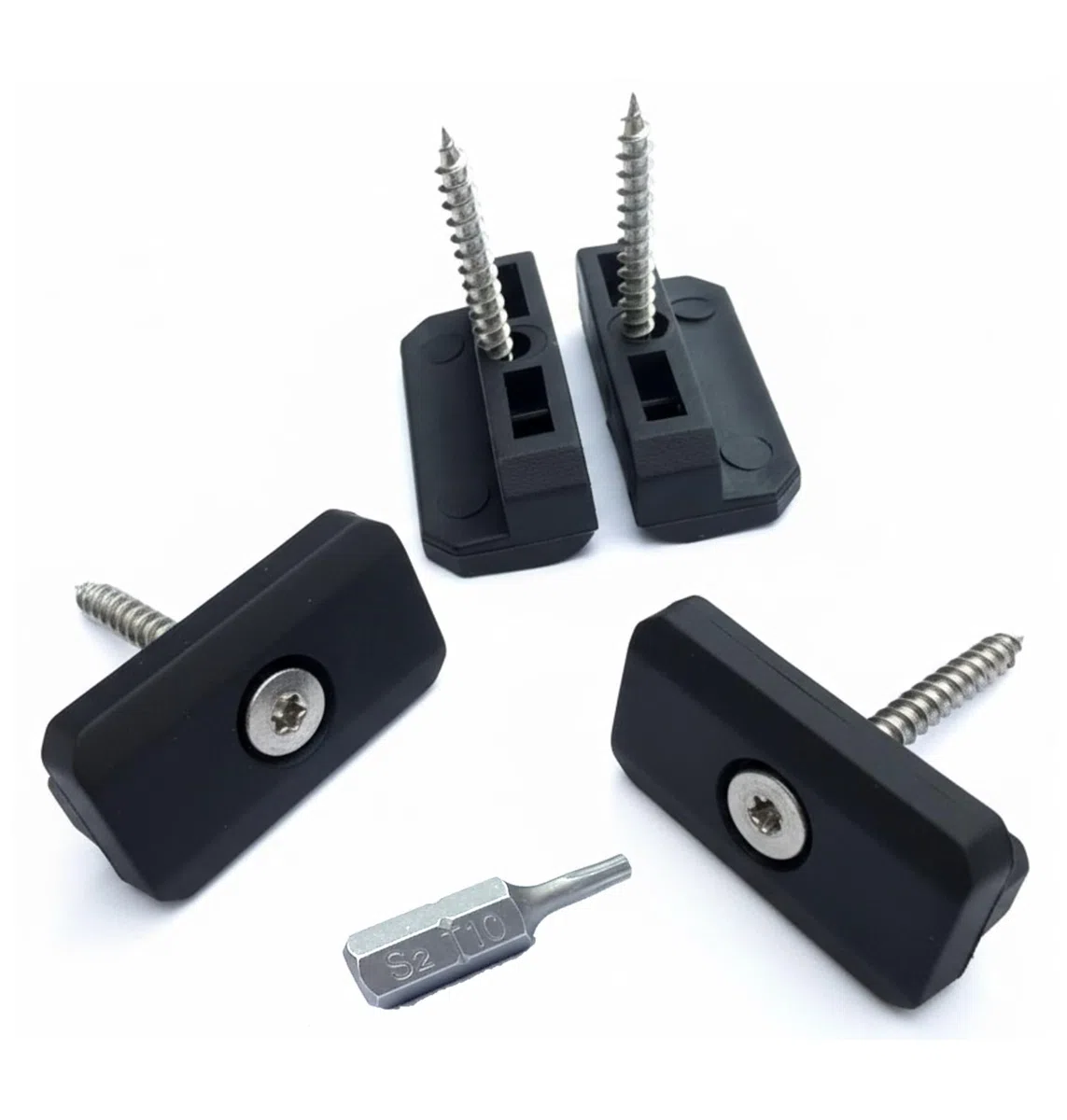 200 Stk. WPC Clips 5 mm Inkl. Schrauben + 40 Start - Endclips + 1 BIT, Befestigung Klammern Terrassendielen Montageclip Terrassenclips