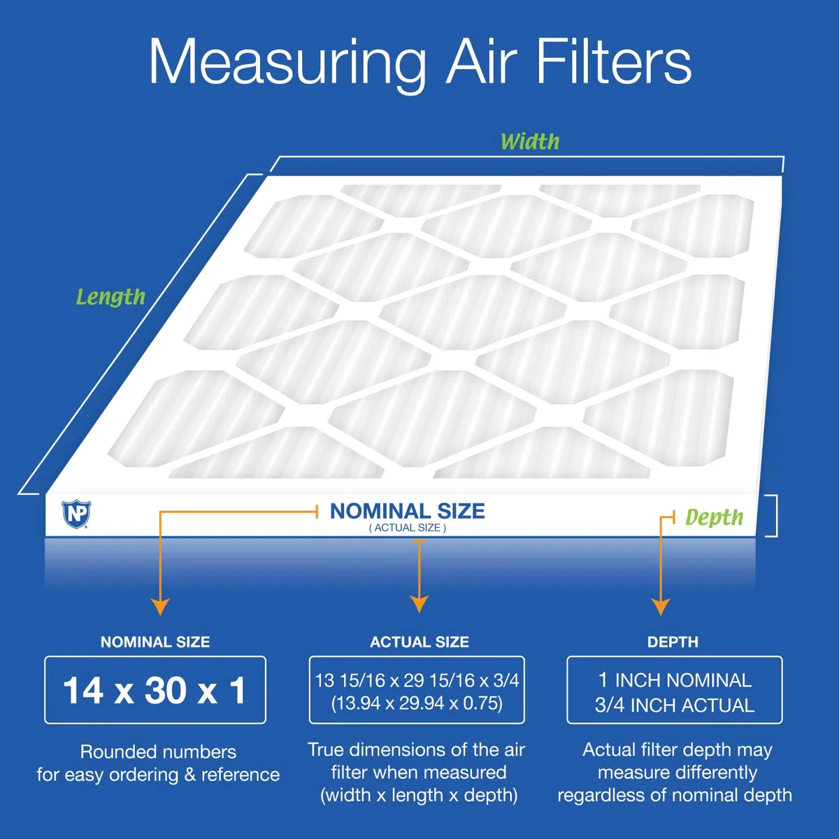 Nordic Pure 14 x 30 x 1 MERV 8 Plissee AC Ofen Luftfilter 6 Stück