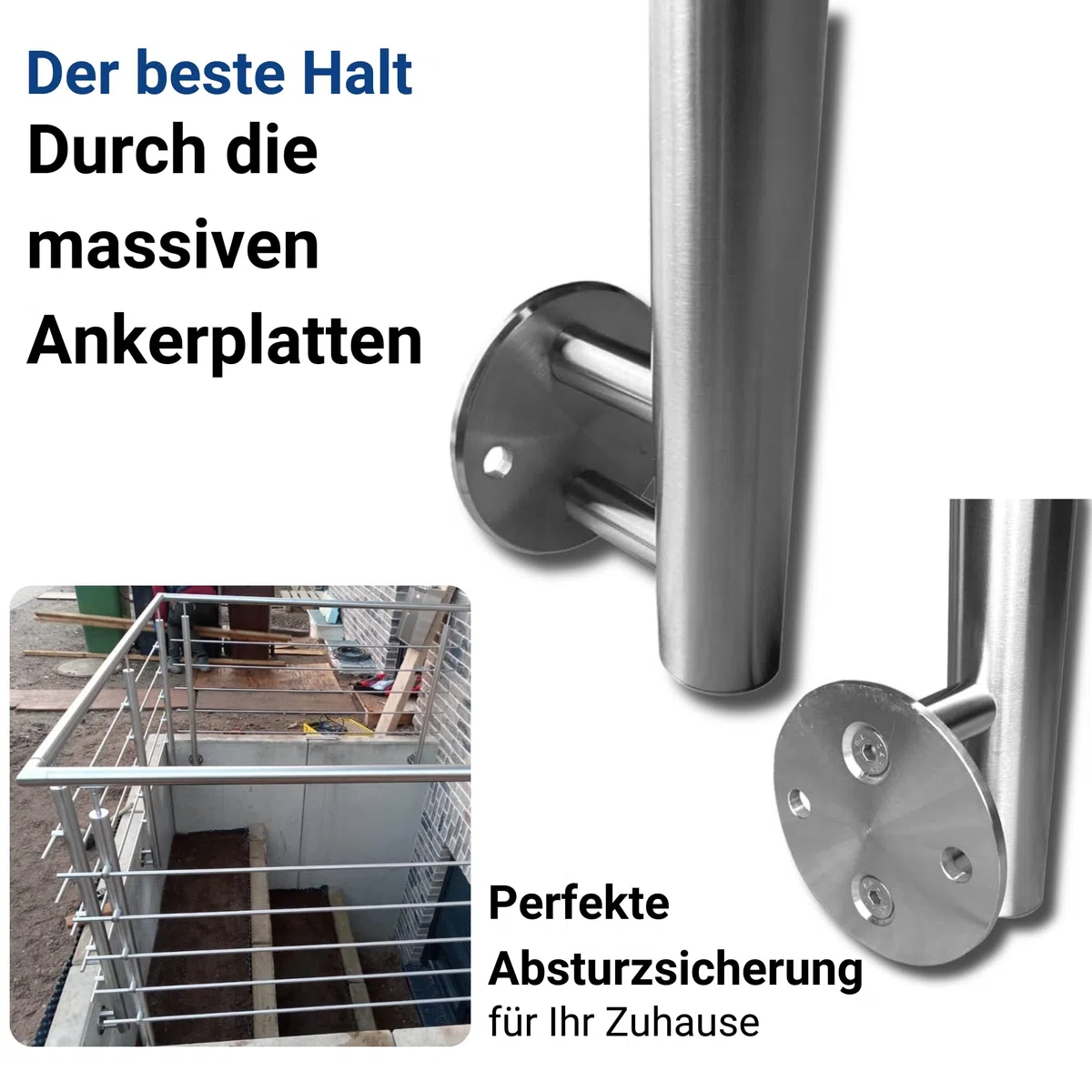 Edelstahl Geländer Handlauf Treppengeländer Balkongeländer bis 6m V2A
