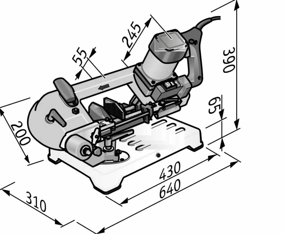 Flex Metall Bandsäge SBG 4910 (Leistungsaufnahme 850 W, Sägebandbreite 13 mm, Sägebandlänge 1335 mm, Säge, 2 Bandgeschwindigkeiten) Rot