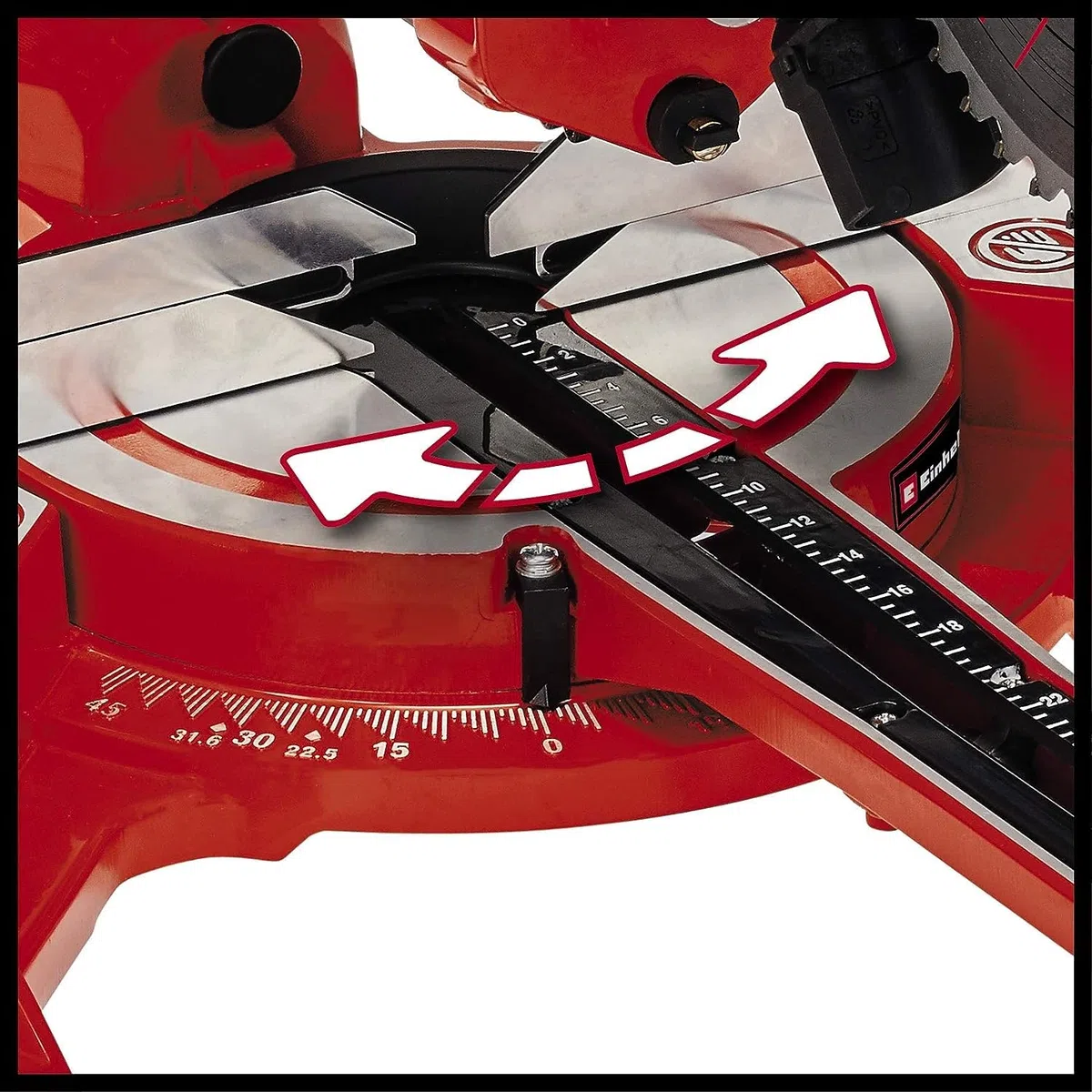 Einhell Zug-Kapp-Gehrungssäge TC-SM 2131/2 Dual (1800 W, max. 62 mm x 310 mm Schnitttiefe/-breite, Ø 210 mm Sägeblatt, beidseitig neigbarer Sägekopf, Zugfunktion, Laser)