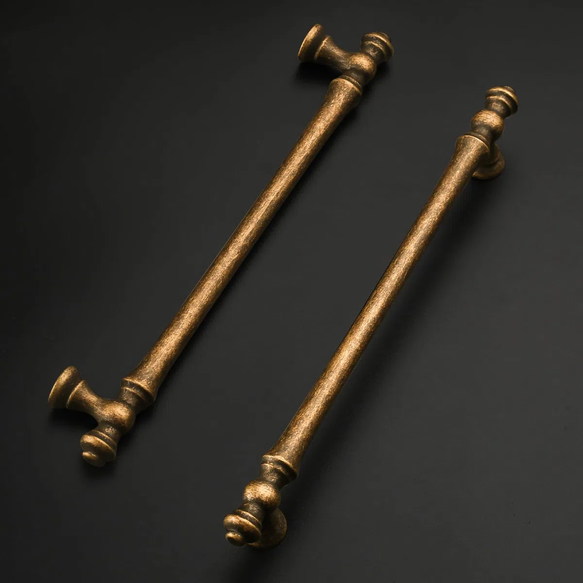 Amerdeco 10 Stück Vintage Schrankgriffe Antik Messing Griffe Möbel Möbelgriffe 160mm Lochabstand Türgriffe küche Schubladengriffe küchengriffe Vintage Griffe für Bronze Küchenschränke