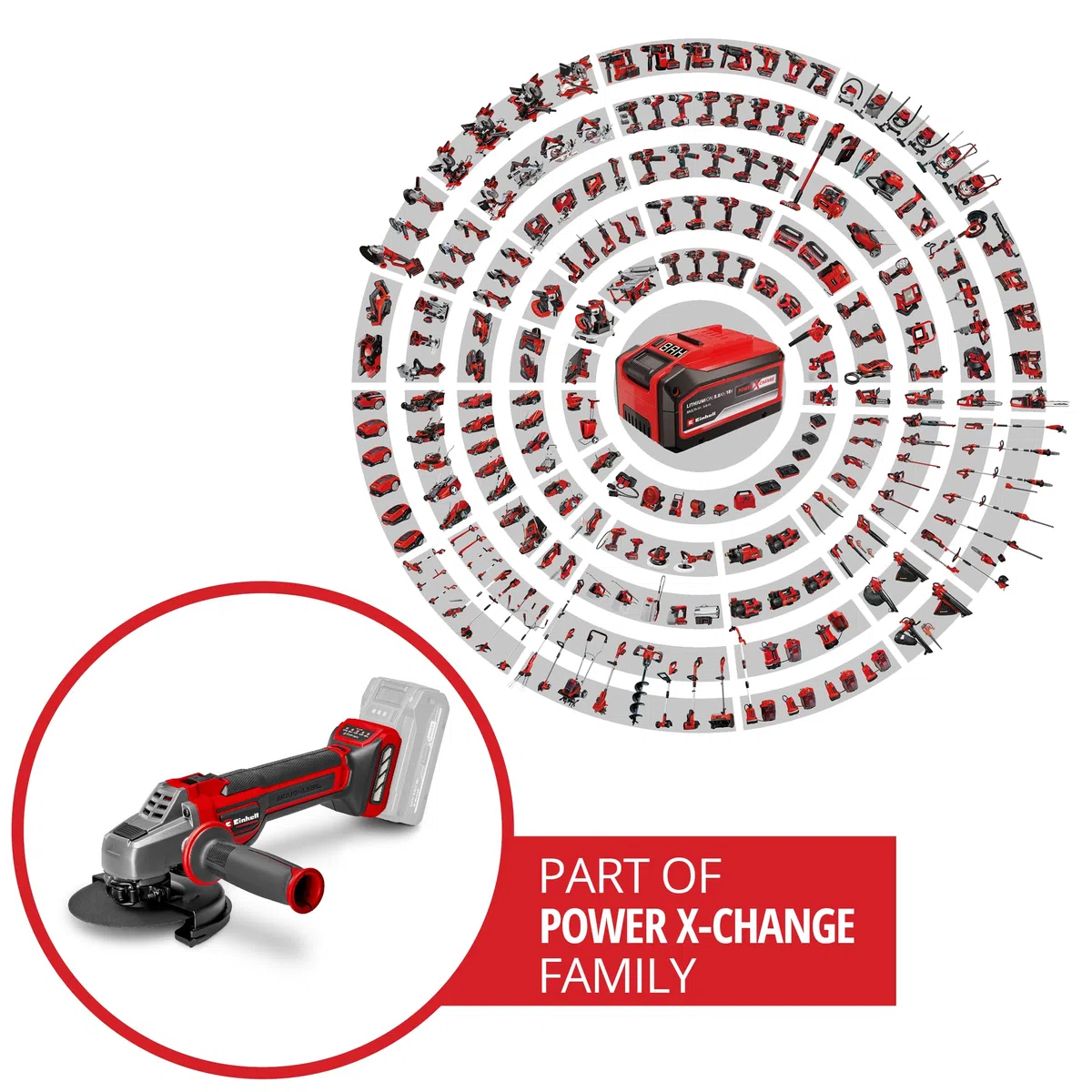 Einhell Professional Akku-Winkelschleifer TP-AG 18/125 CE Q Li Power X-Change (18 V, 900 W, Ø 125 mm, 33 mm Schnitttiefe, Brushless, Konstantelektronik, ohne Trennscheibe, ohne Akku)