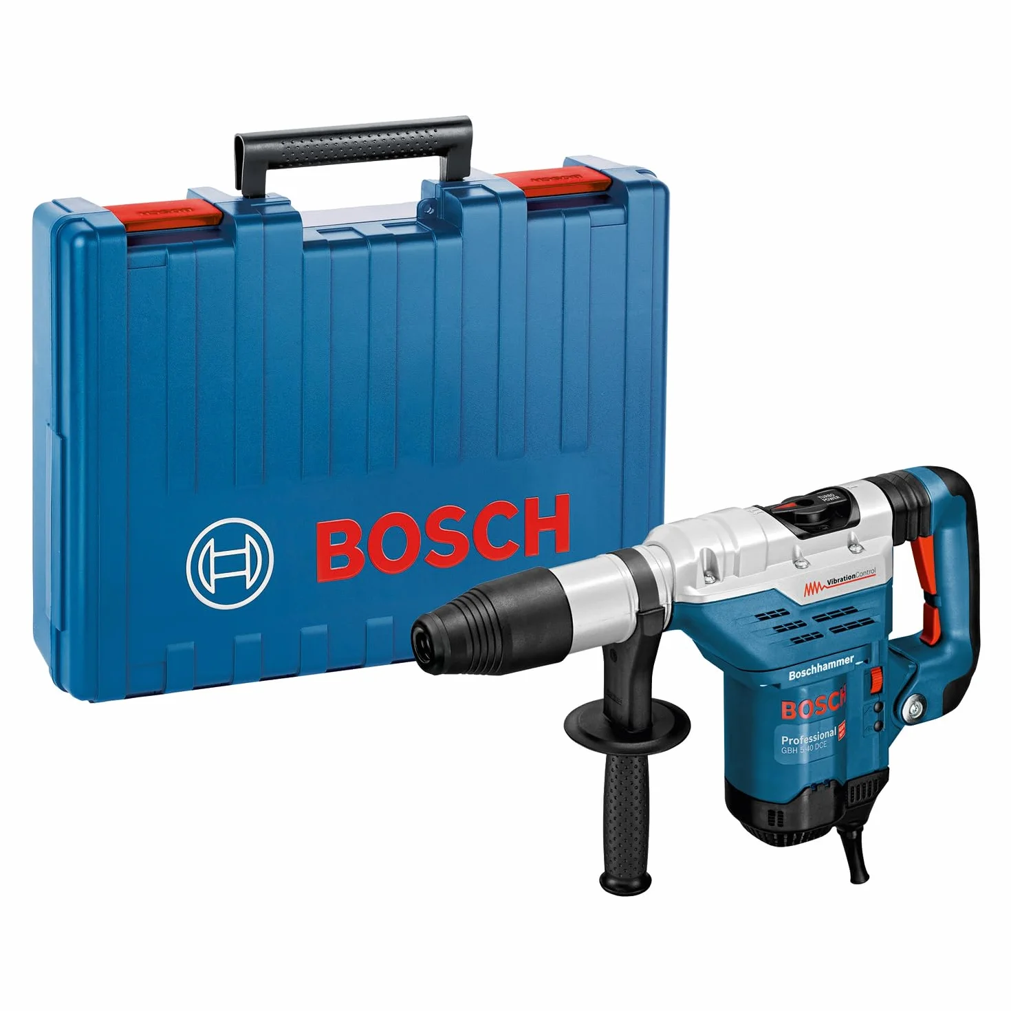 Bosch Professional GBH 5-40 DCE hammer drill, 1,150 W rated input power, 8.8 J impact energy, 1,500–3,050 min¯¹, stroke rate, carrying case., 0611264000, Corded Electric