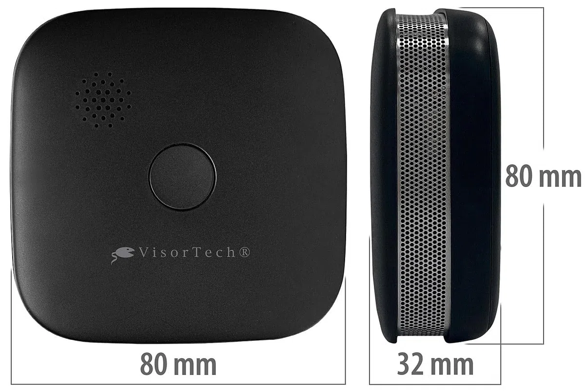 VisorTech Rauchmelder Design: 10er-Set kompakte WLAN-Design-Rauchwarnmelder, weltweite App, schwarz (Rauchmelder-Set Funk, Brand-Alarmsysteme)