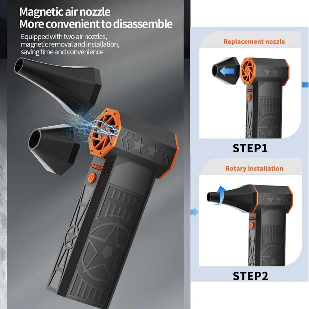 2026 Upgrade 5000W Snow Blower, Frostblazer 5000W Schneefräse, Elektrische Staubgebläse, Stufenloses Getriebe Turbo Fan, Druckluft-Staubwedel mit 4000mAh Akku für Auto, Auftauen, Trocknen, Reinigen