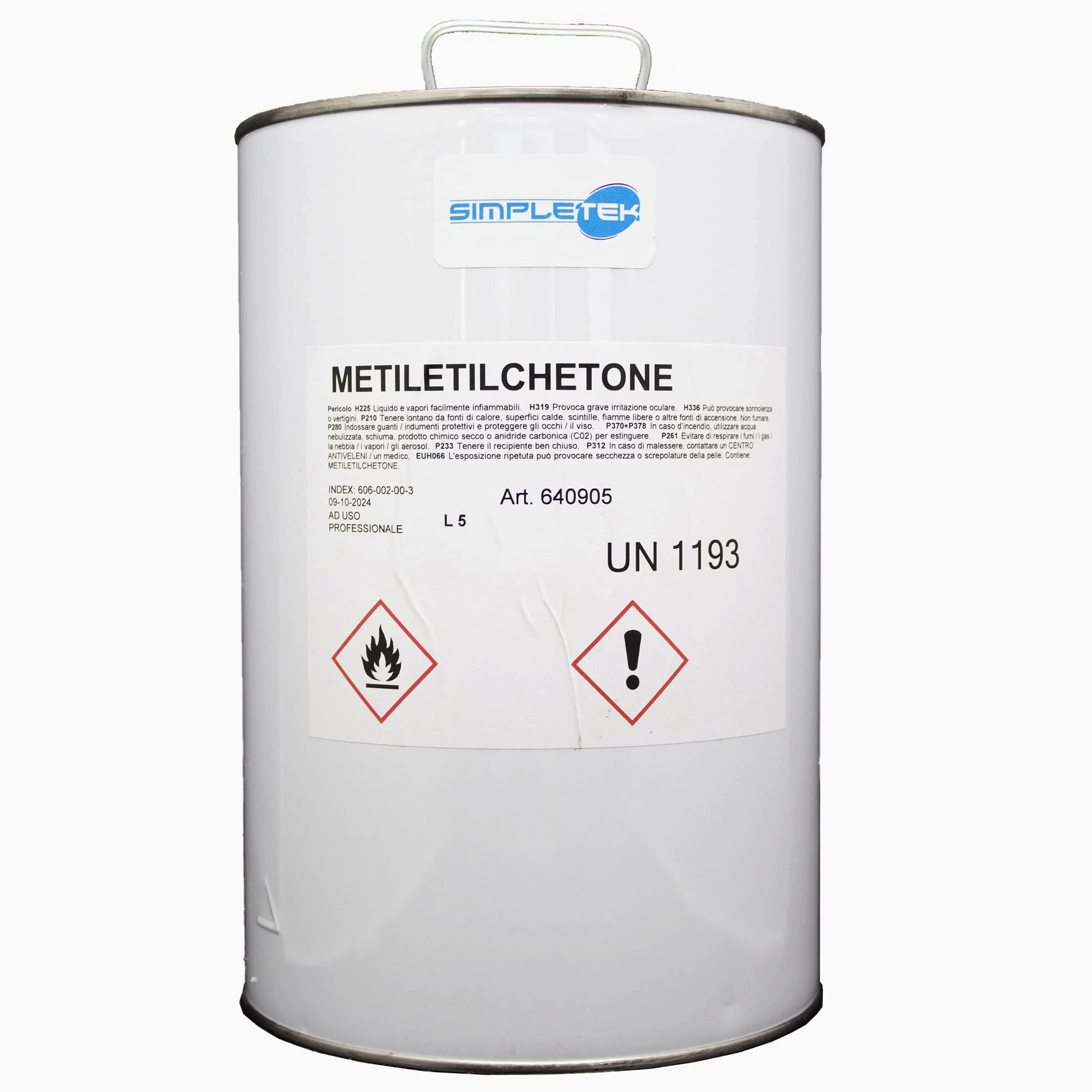 SIMPLETEK - Methylethylketon (MEK) 5L – Hochwirksames Lösungsmittel für Harze, Gummi, Kolophonium und Schellack