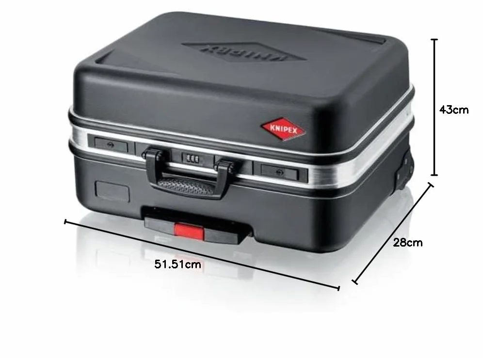 KNIPEX Werkzeugkoffer BIG Basic Move, leer, mit Rollen, Teleskopgriff, 54 Steckmöglichkeiten, 33 l Volumen, Werkzeugtrolley, 00 21 06 LE