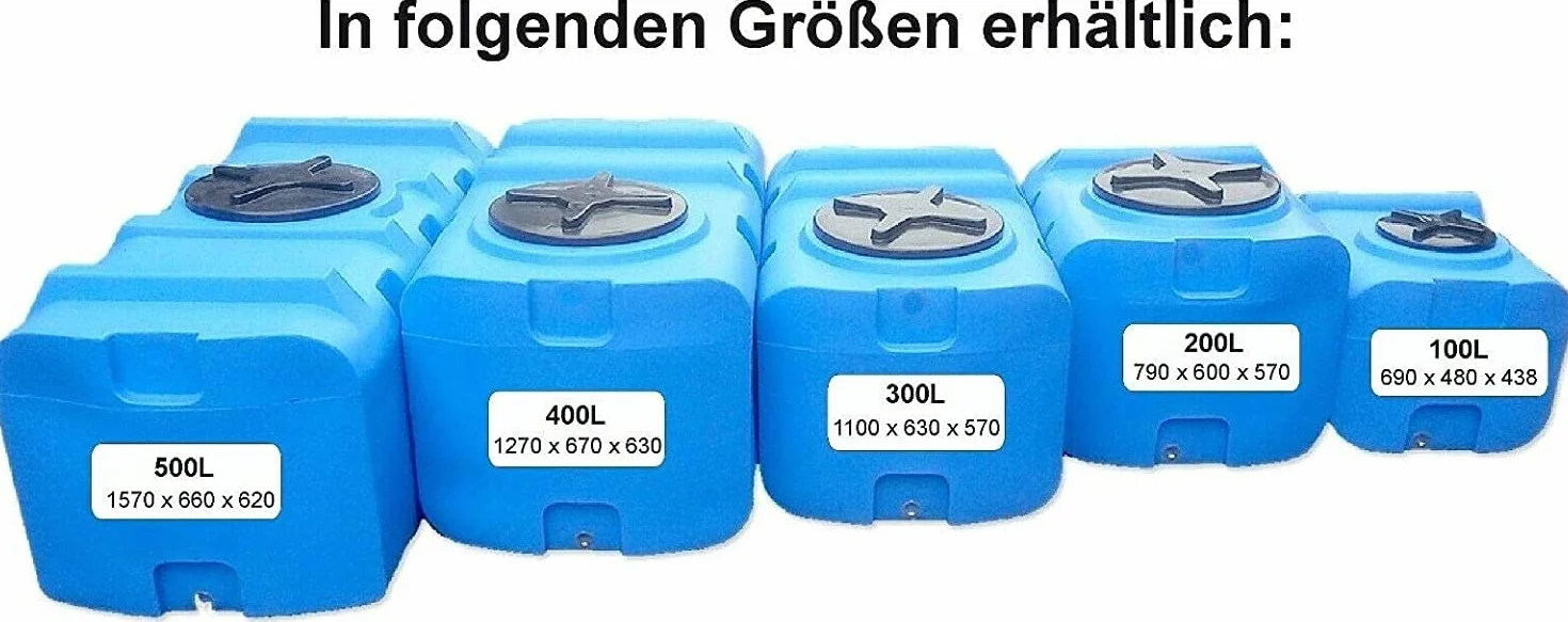Varile Trinkwassertank 500L | BPA-Frei | Made in EU | Lebensmittelgeeignet (Blau)