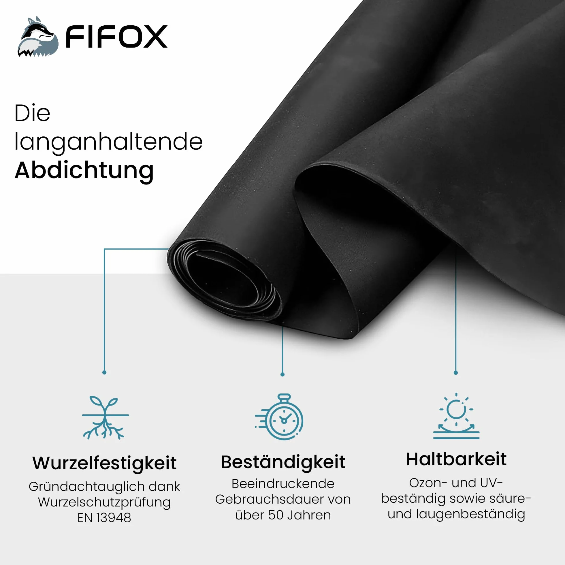 EPDM Dachfolie 1,5 mm 7,62 m x 6,5 m schwarz wasserdicht Dachabdichtung
