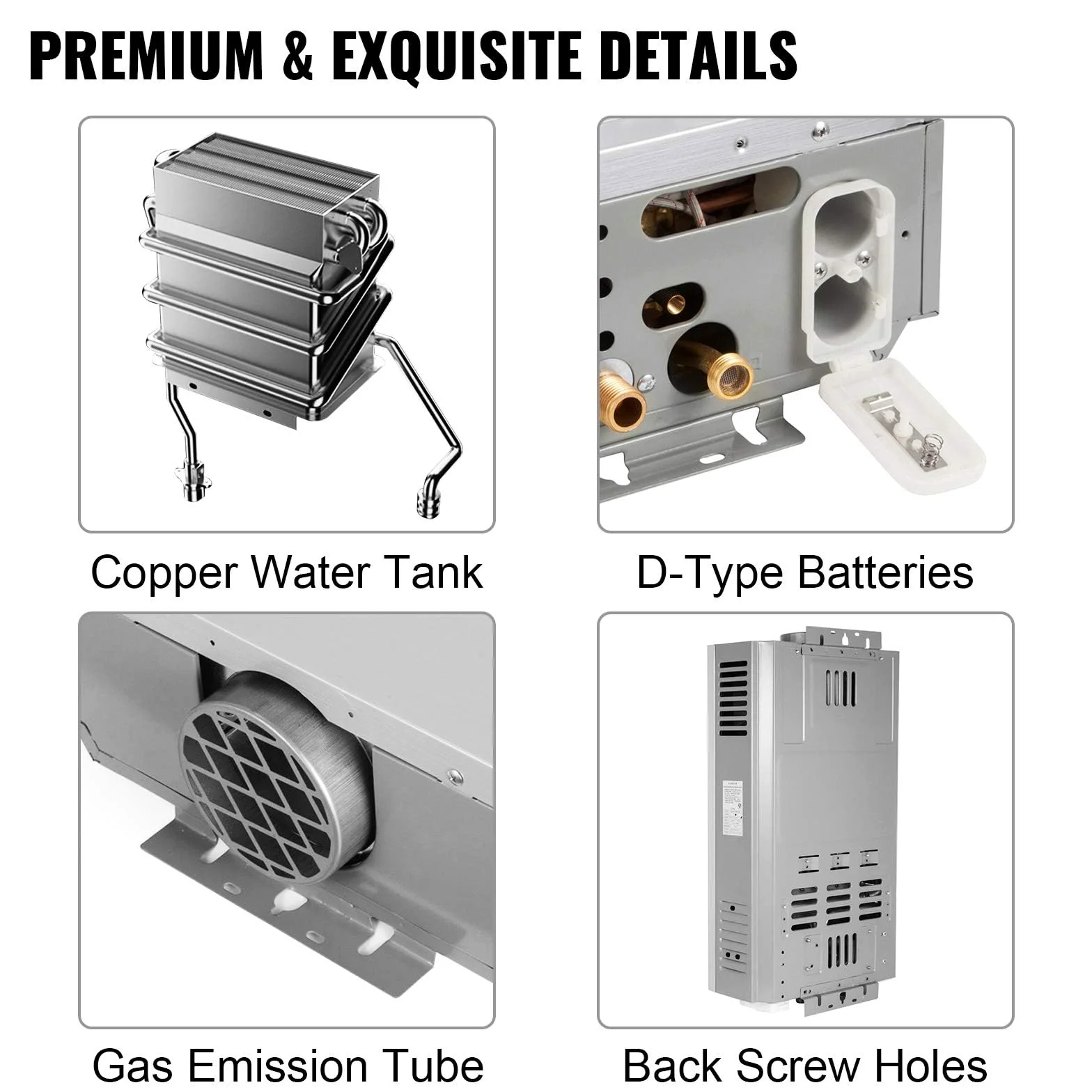 LPG Gas Durchlauferhitzer 18L Warmwasserbereiter Gas 36KW Flüssiggas-Warmwasserbereiter für Badezimmer LPG Warmwasserbereiter Tankless Instant Boiler Heißwasserbereiter (18L Weiß)